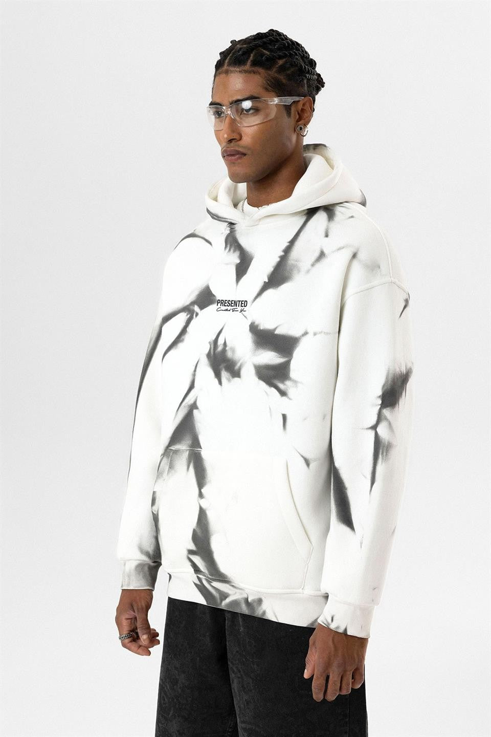 Renk Detaylı Kapüşonlu Oversize Sweatshirt