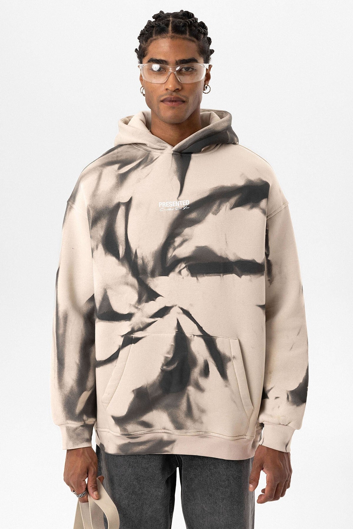 Renk Detaylı Kapüşonlu Oversize Sweatshirt