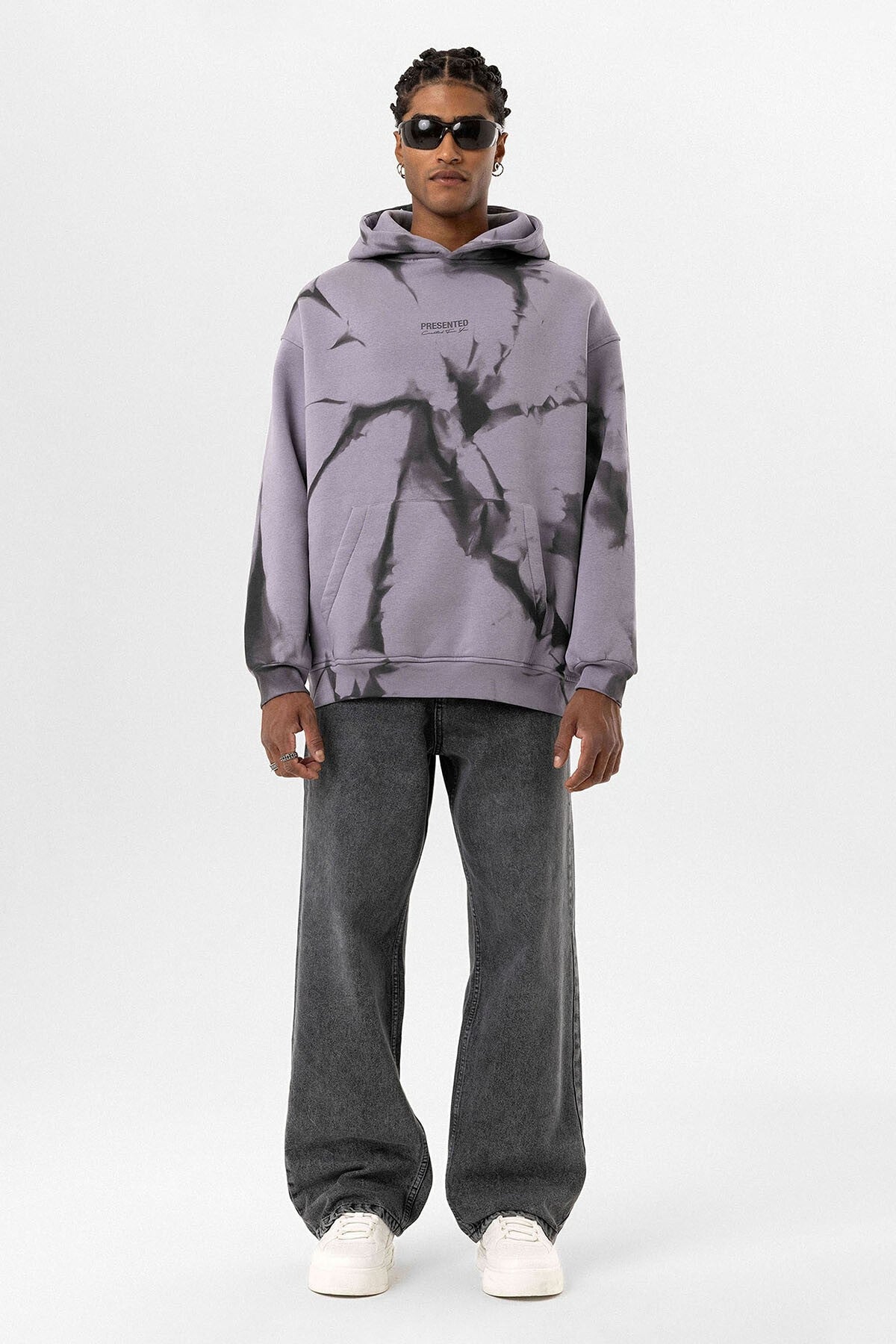Renk Detaylı Kapüşonlu Oversize Sweatshirt