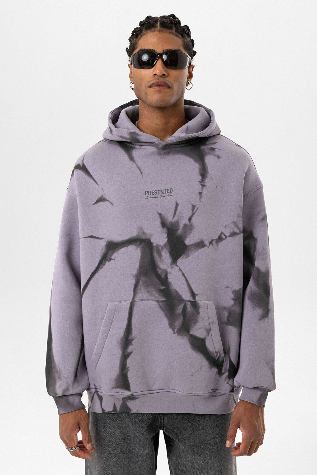 Renk Detaylı Kapüşonlu Oversize Sweatshirt