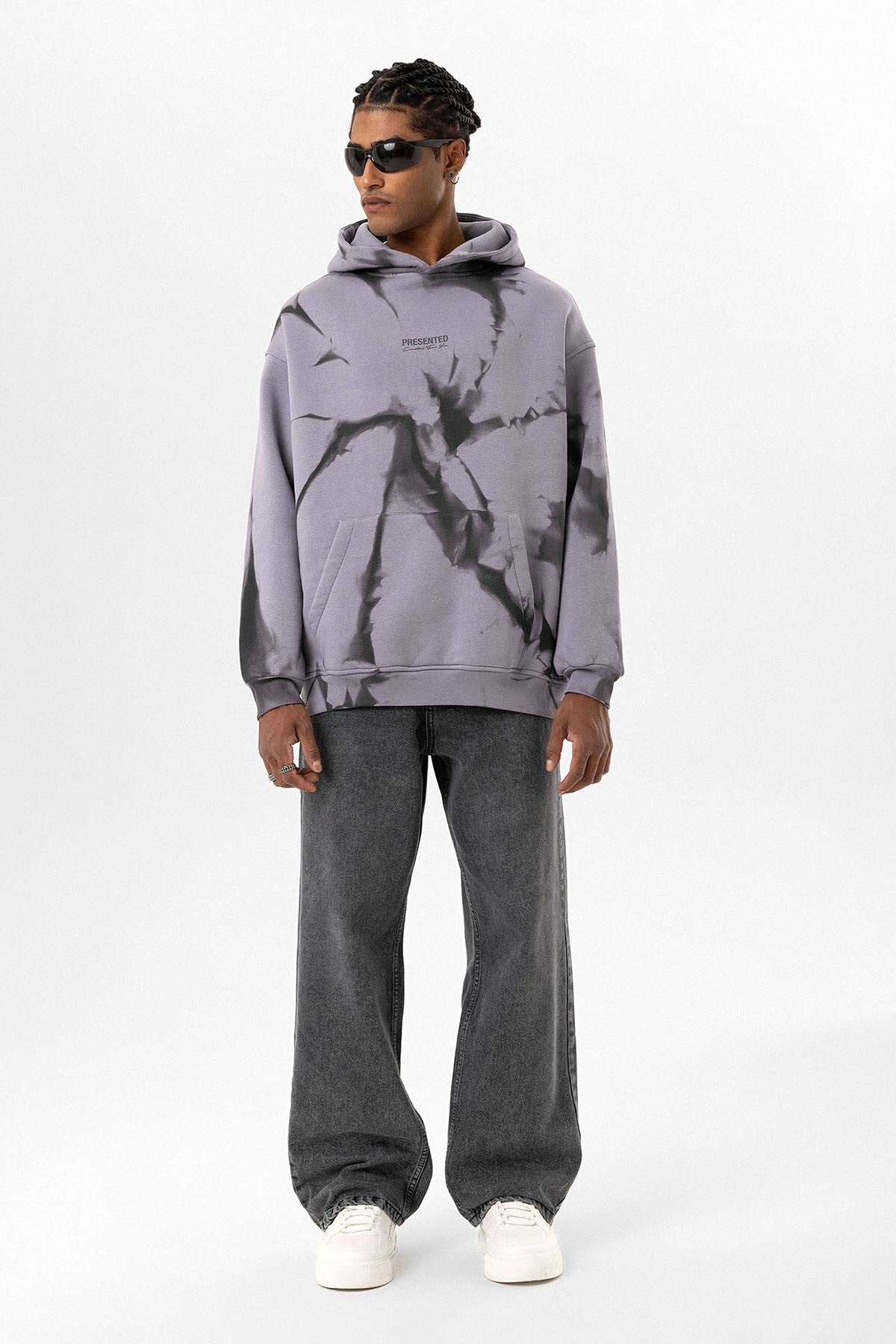 Renk Detaylı Kapüşonlu Oversize Sweatshirt