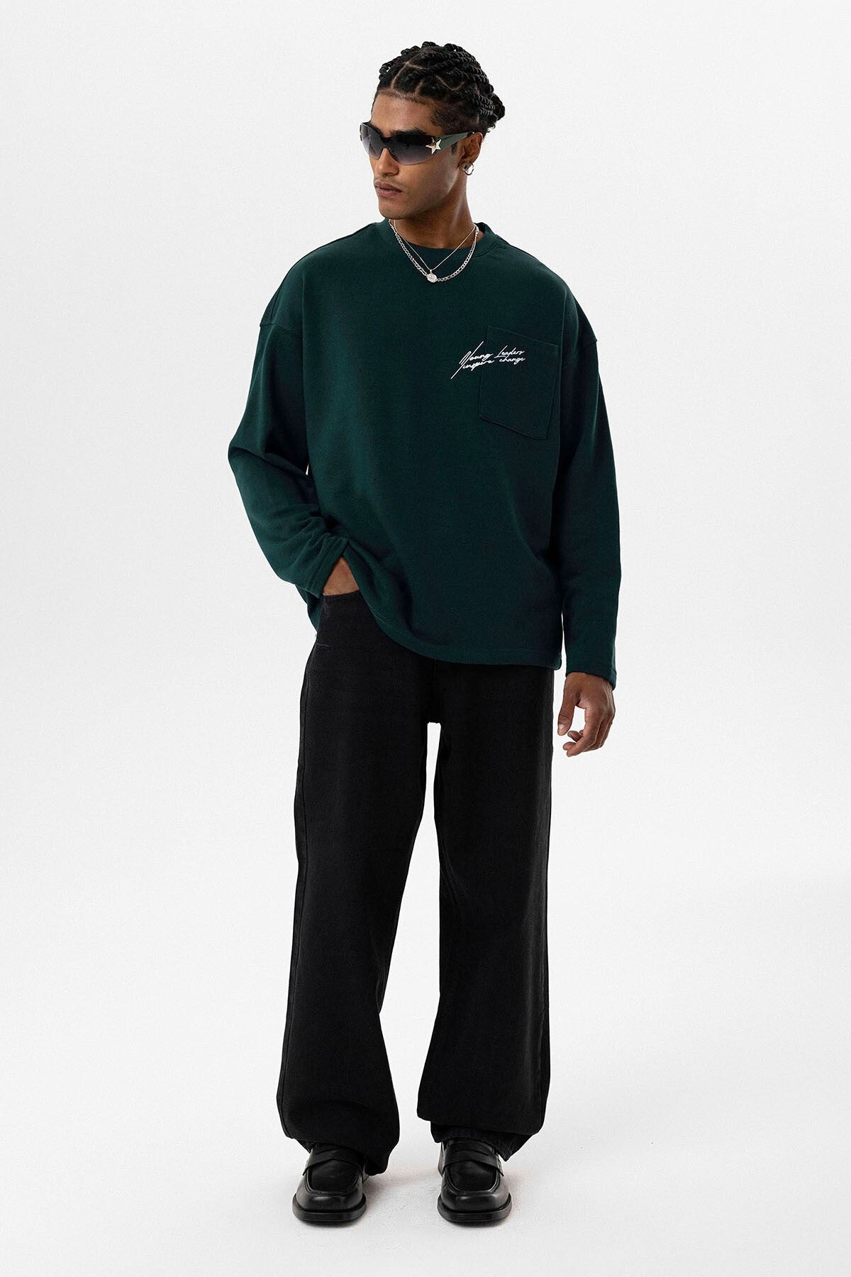 Cep Detaylı Oversize Sweatshirt