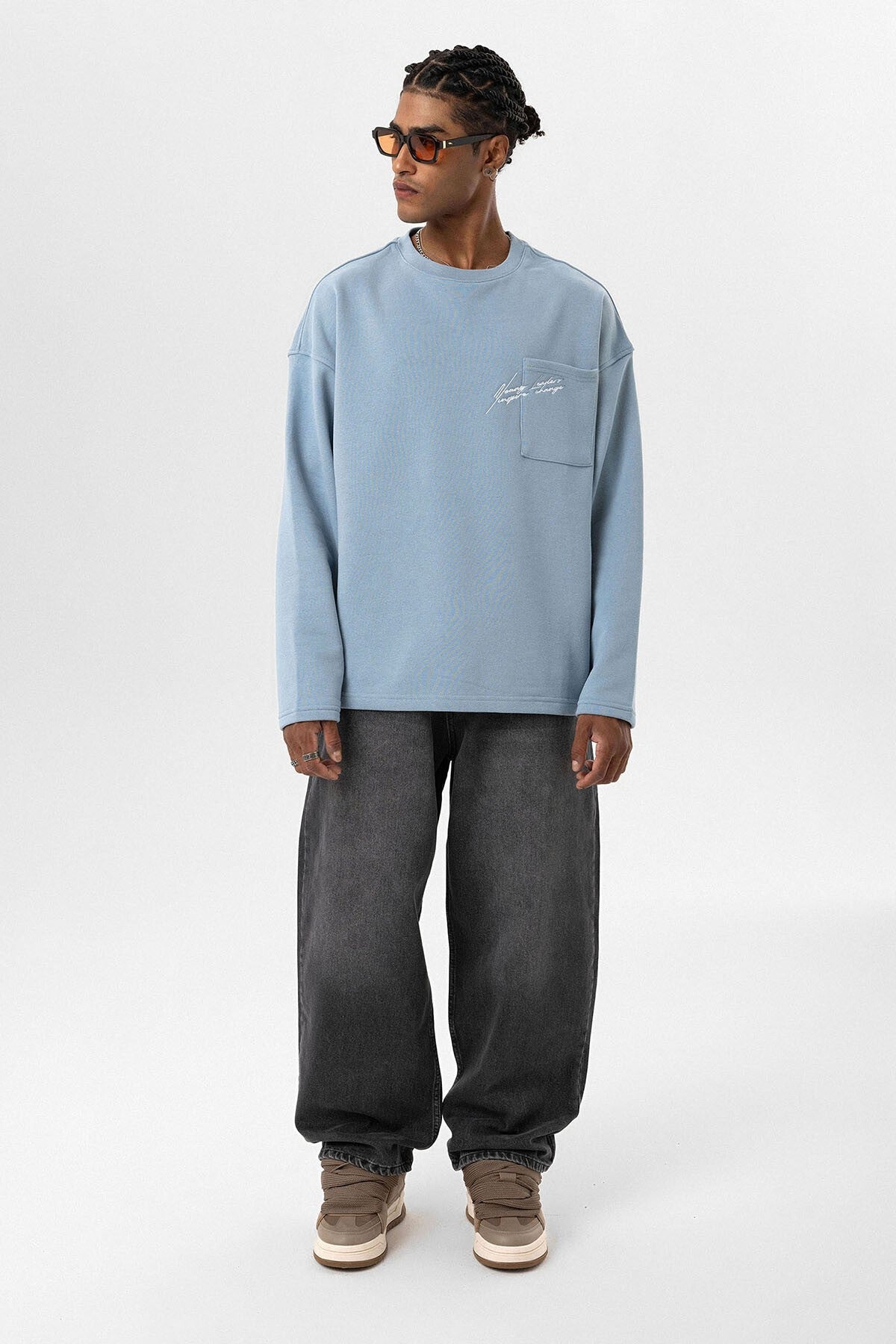 Cep Detaylı Oversize Sweatshirt