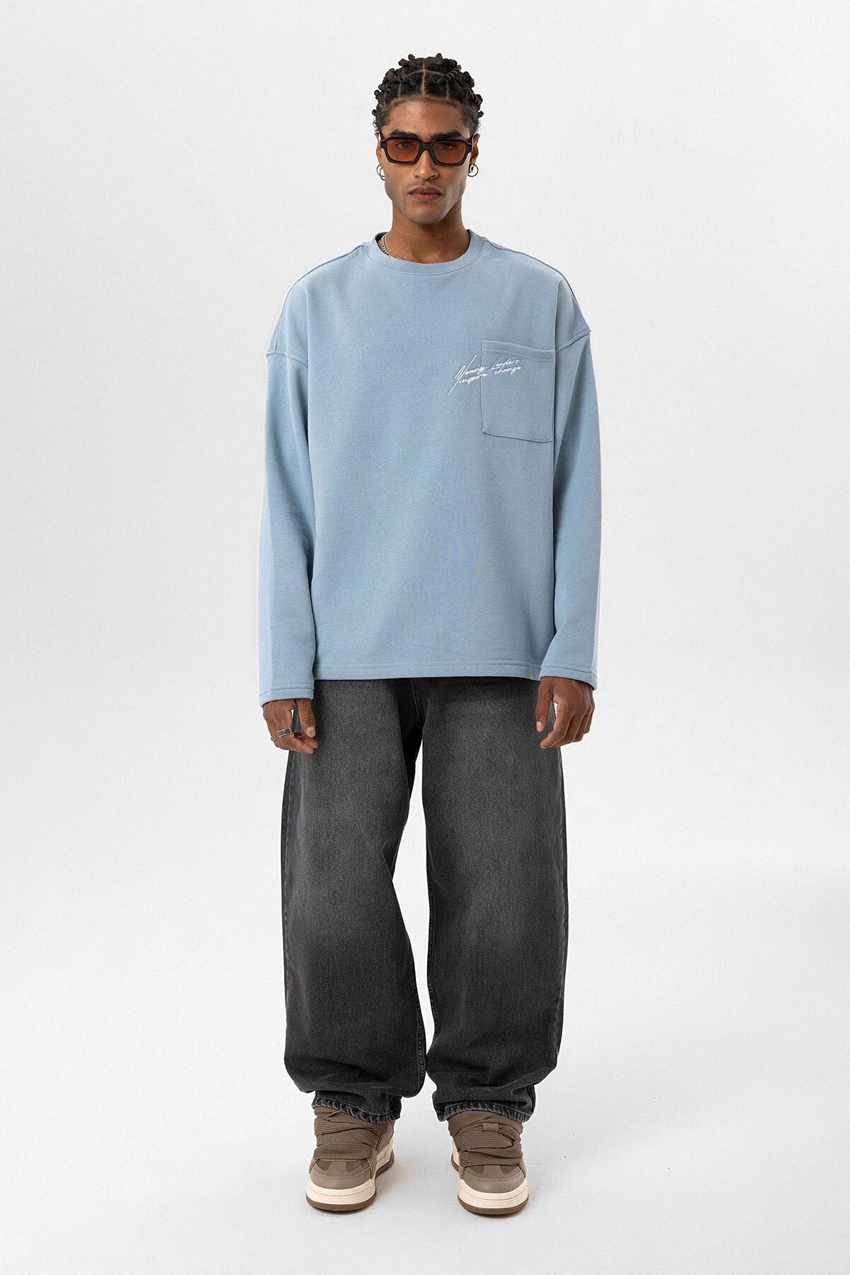 Cep Detaylı Oversize Sweatshirt