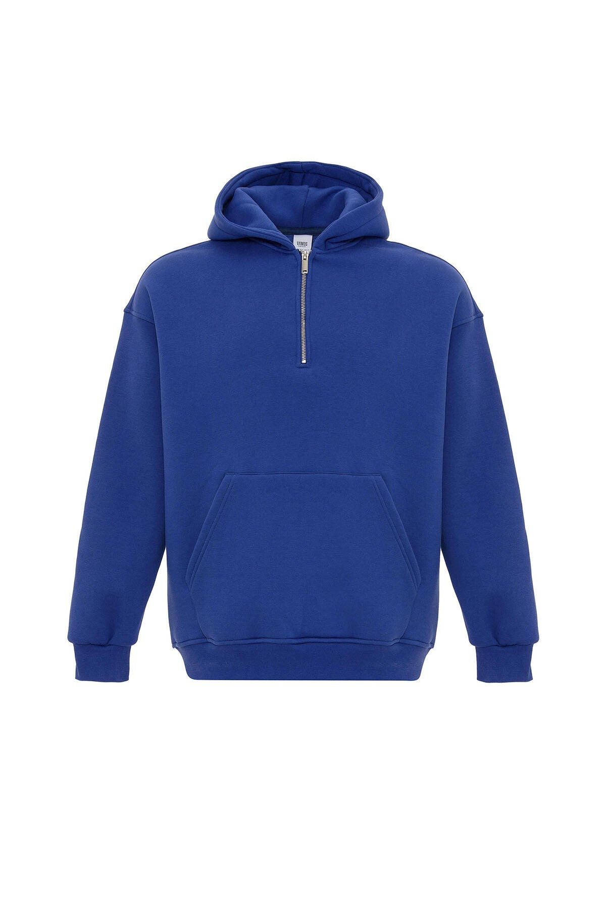Basic Oversize Fermuar Detaylı Kapüşonlu Sweatshirt