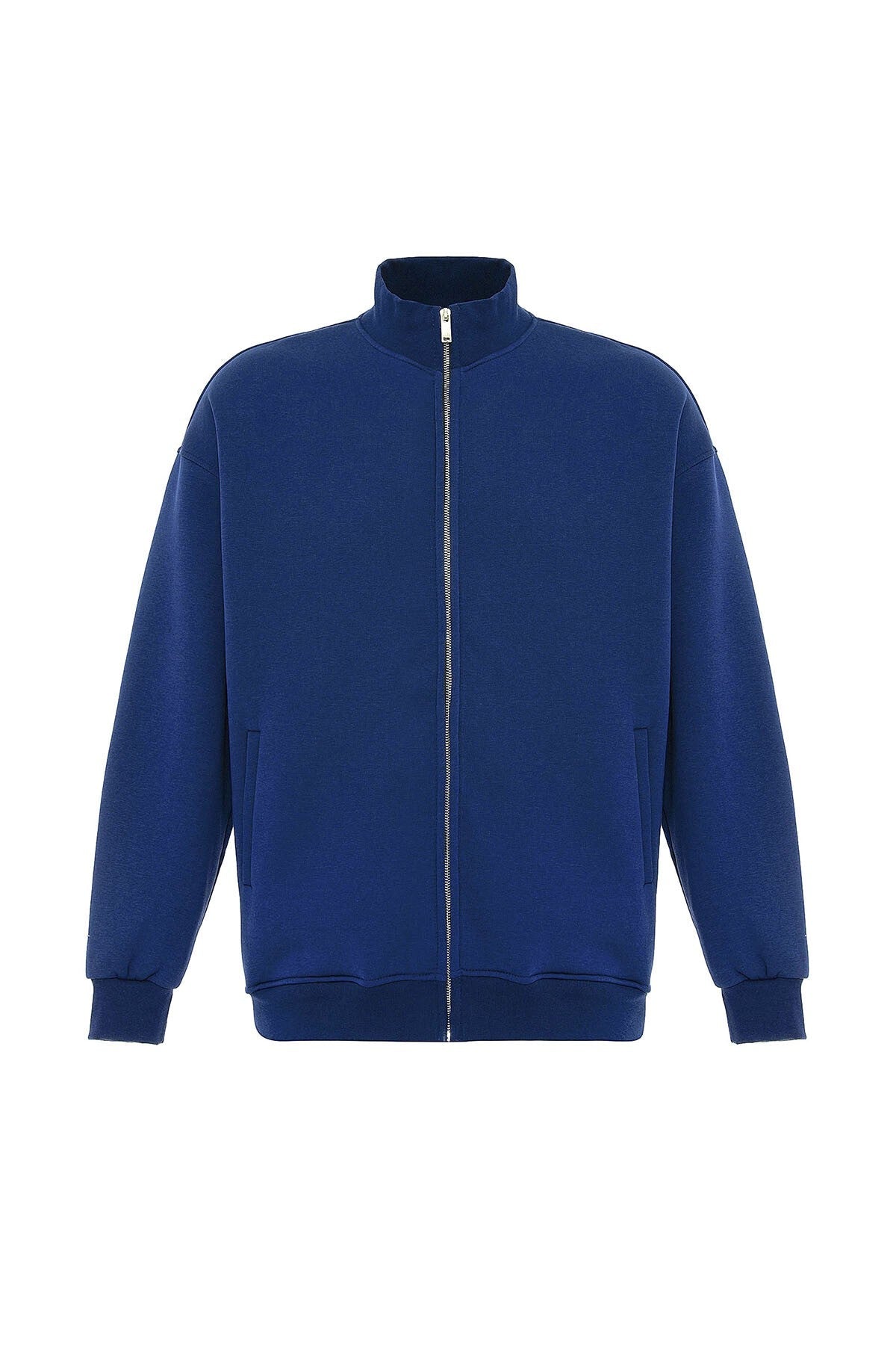 Basic Fermuarlı Oversize Sweatshirt