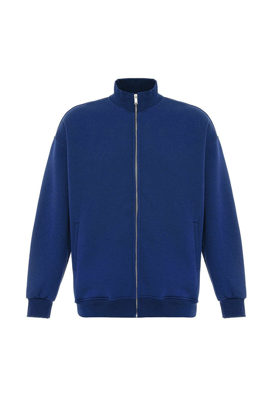 Basic Fermuarlı Oversize Sweatshirt