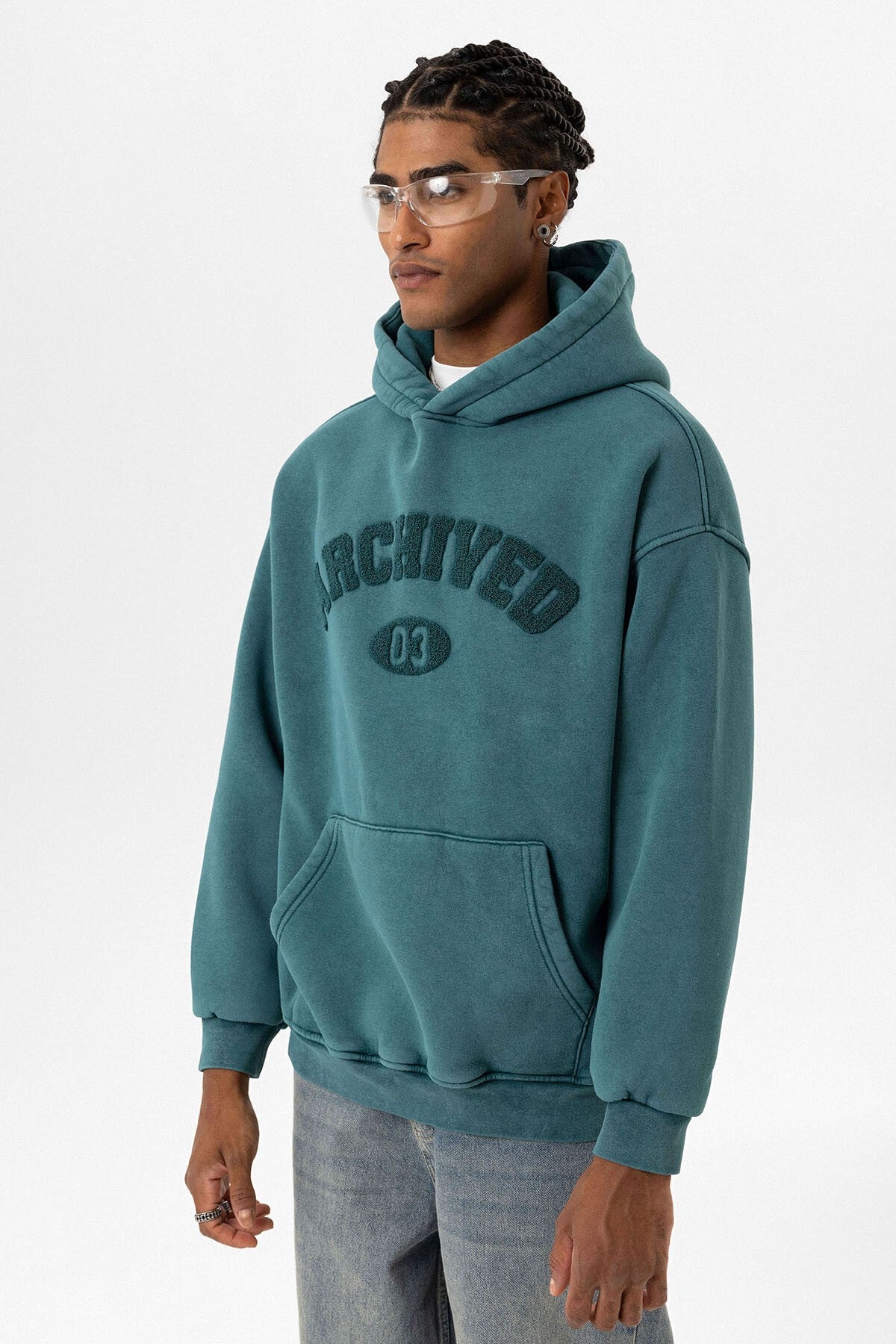 Yıkamalı Oversize Baskılı Sweatshirt