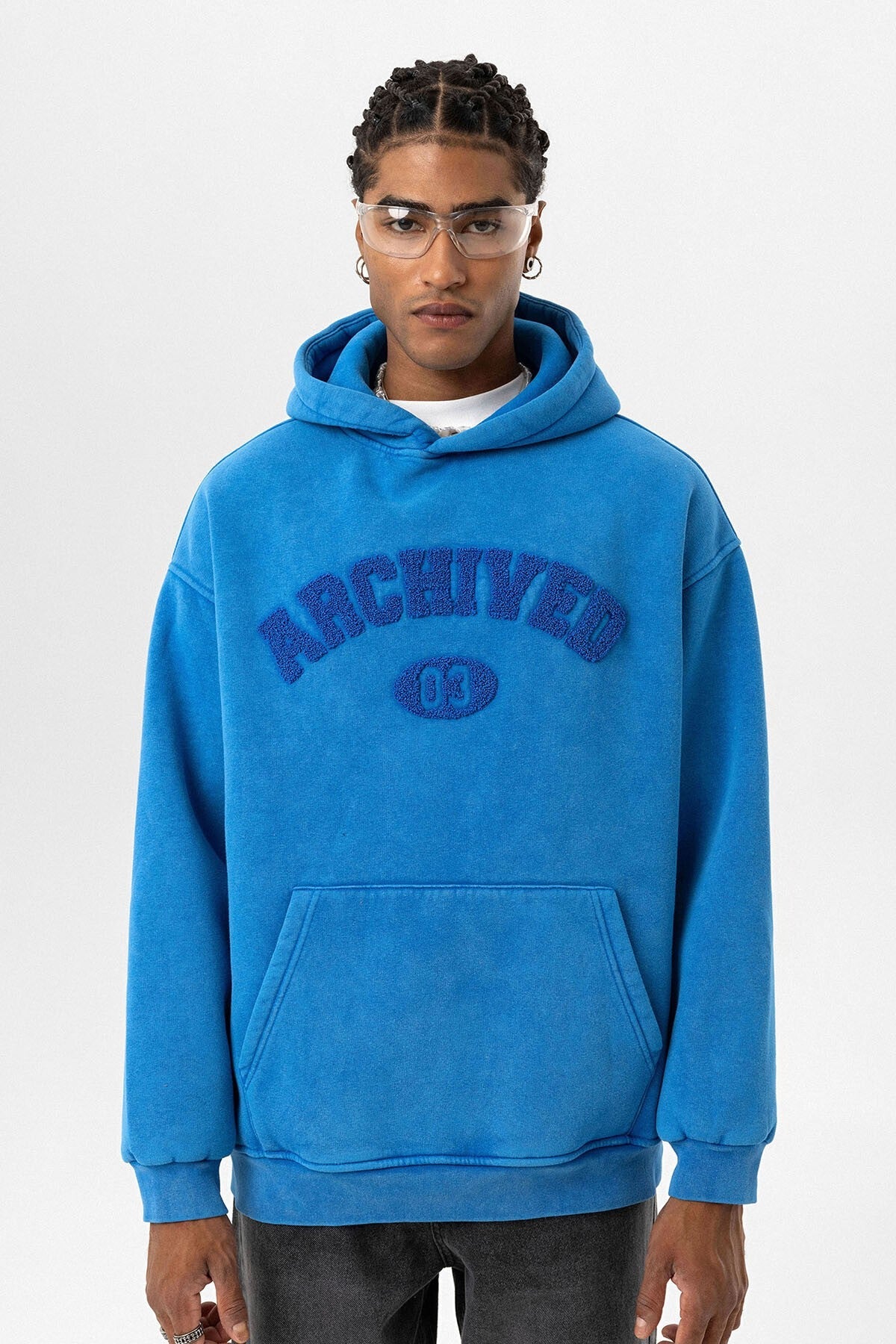 Yıkamalı Oversize Baskılı Sweatshirt