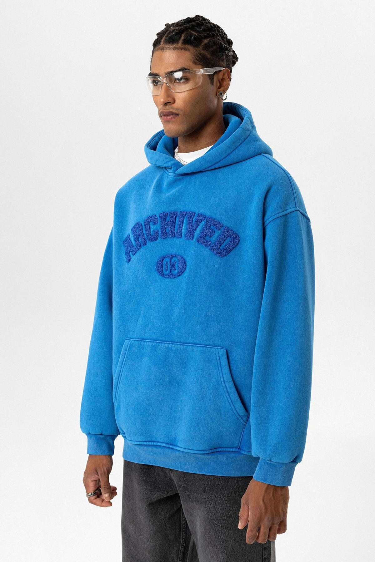 Yıkamalı Oversize Baskılı Sweatshirt