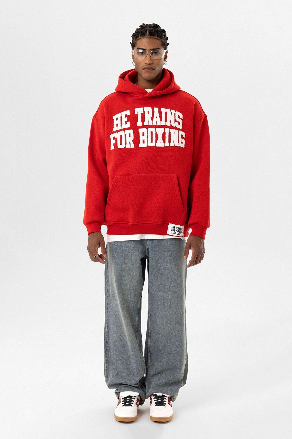 Yazı Baskılı Oversize Kapüşonlu Sweatshirt