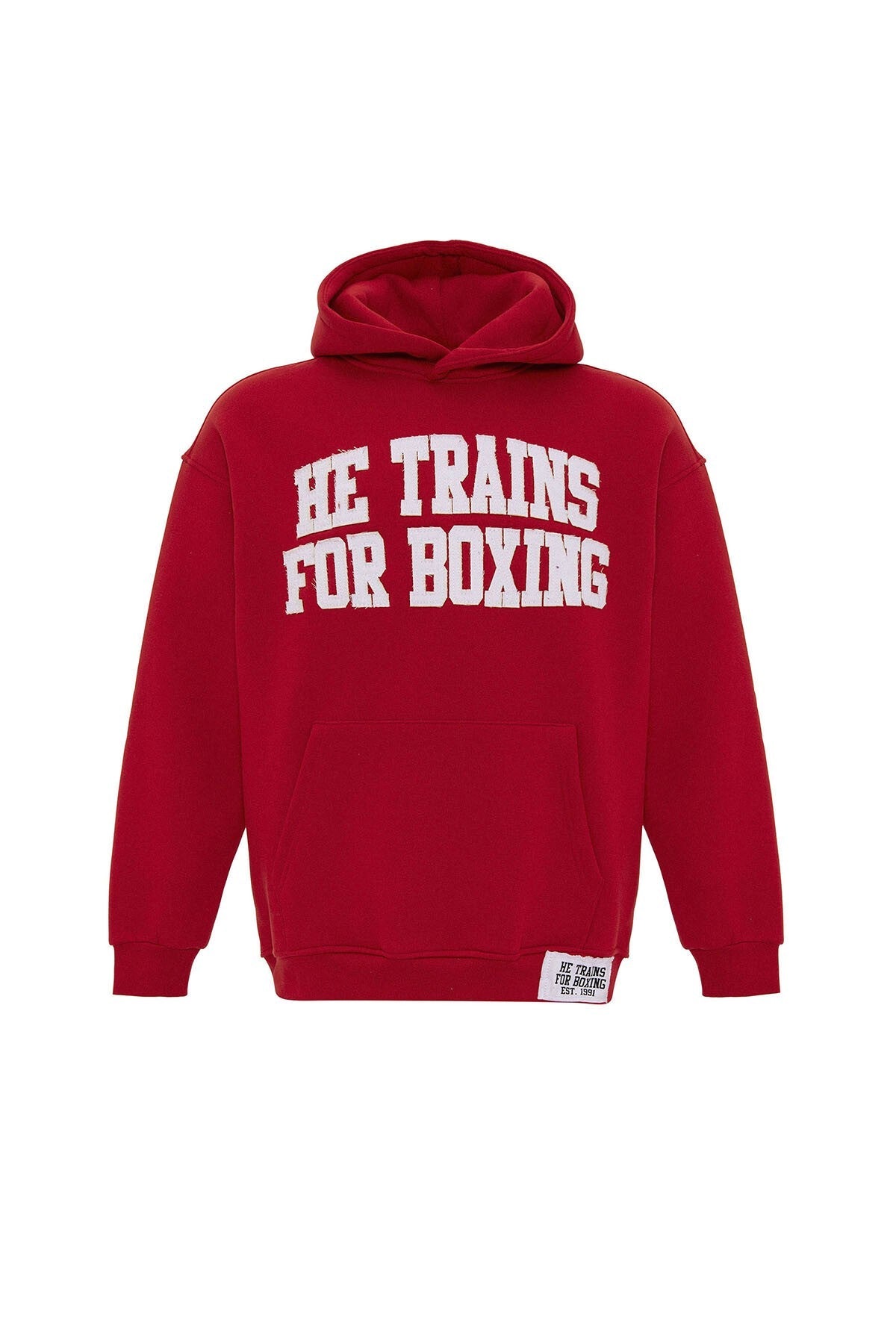 Yazı Baskılı Oversize Kapüşonlu Sweatshirt