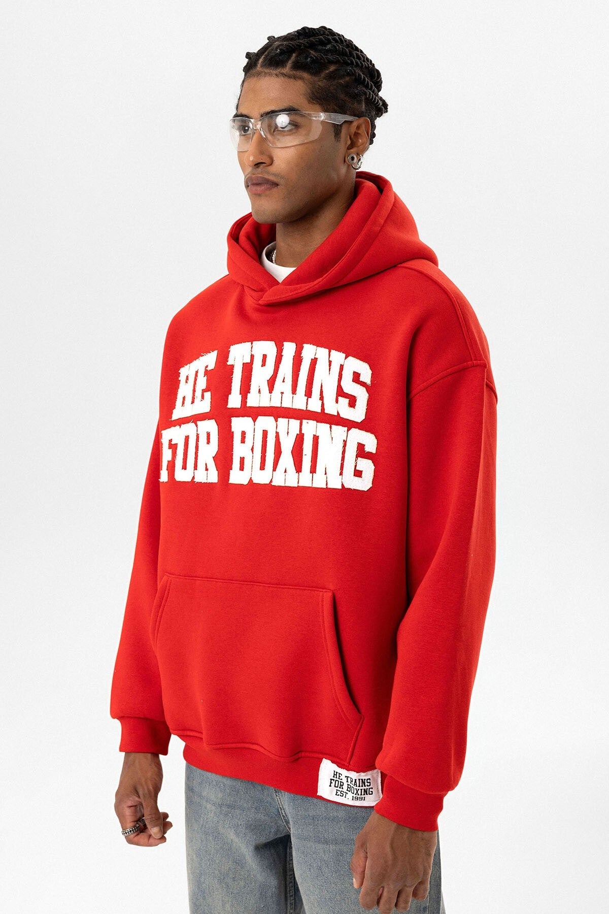 Yazı Baskılı Oversize Kapüşonlu Sweatshirt