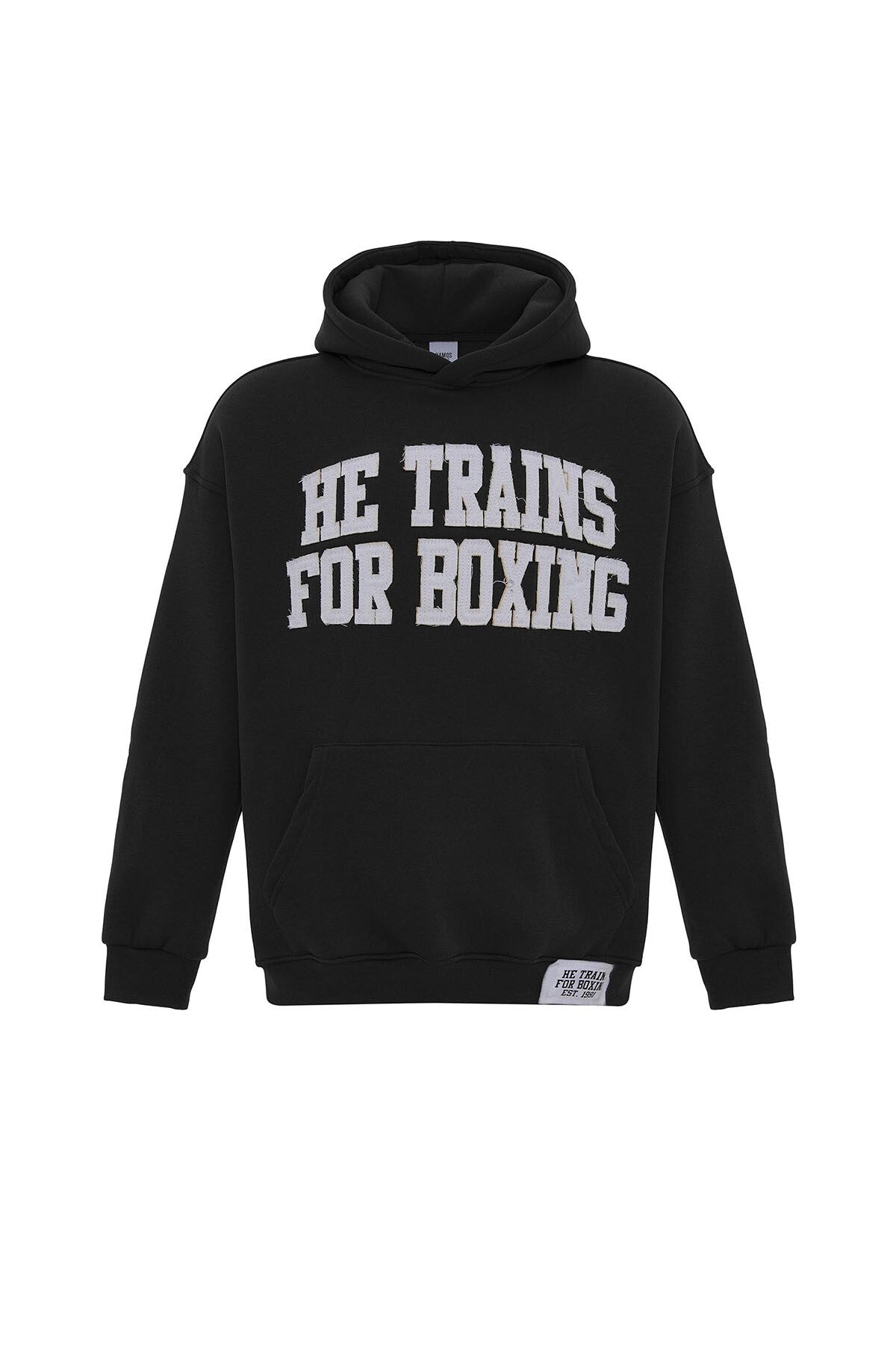 Yazı Baskılı Oversize Kapüşonlu Sweatshirt