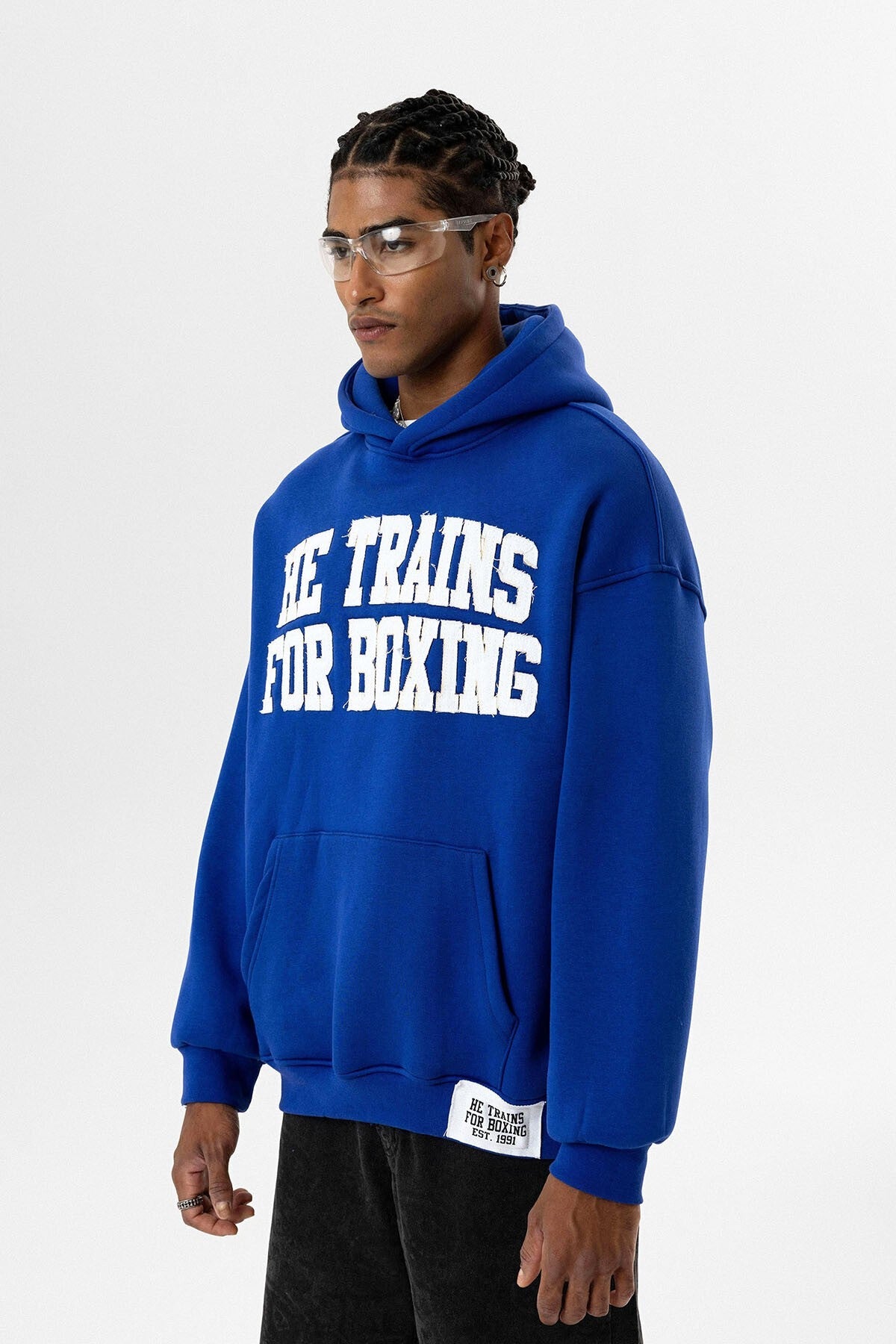 Yazı Baskılı Oversize Kapüşonlu Sweatshirt
