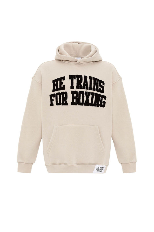 Yazı Baskılı Oversize Kapüşonlu Sweatshirt