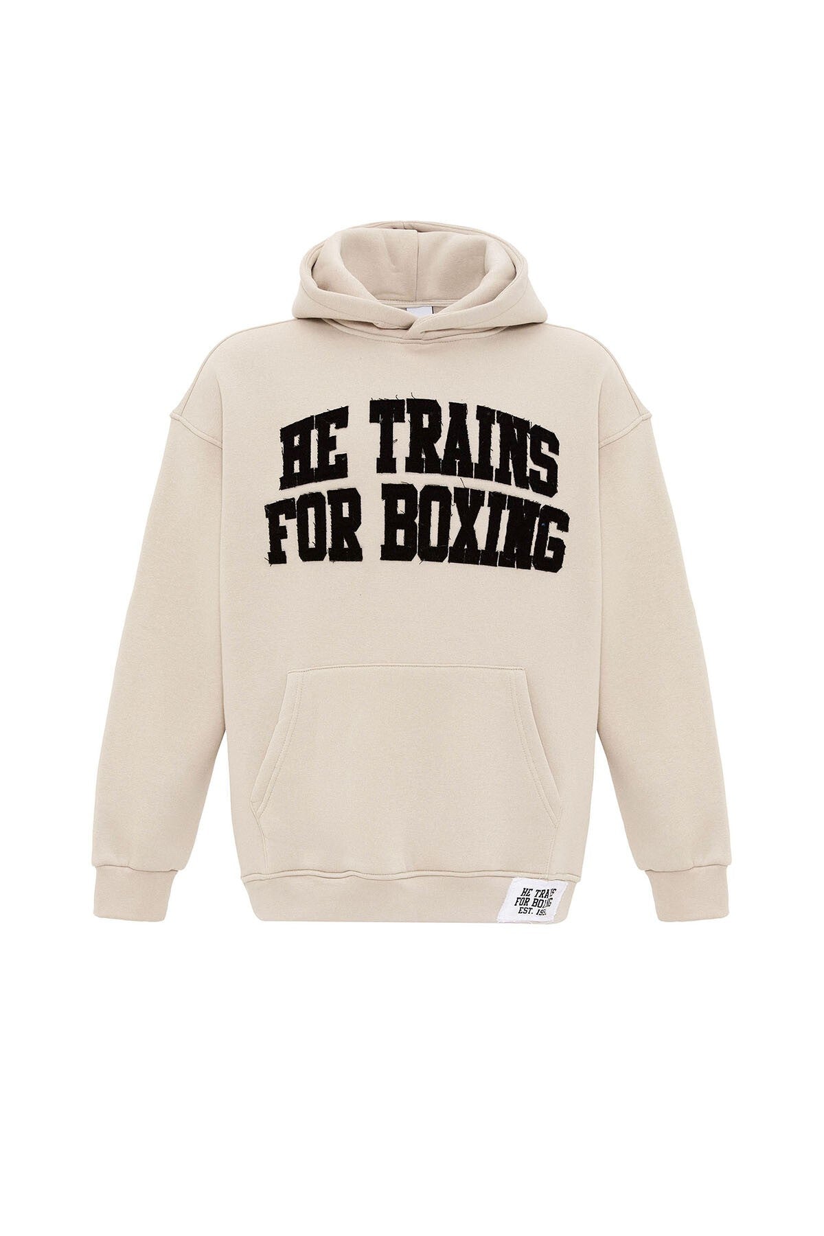 Yazı Baskılı Oversize Kapüşonlu Sweatshirt