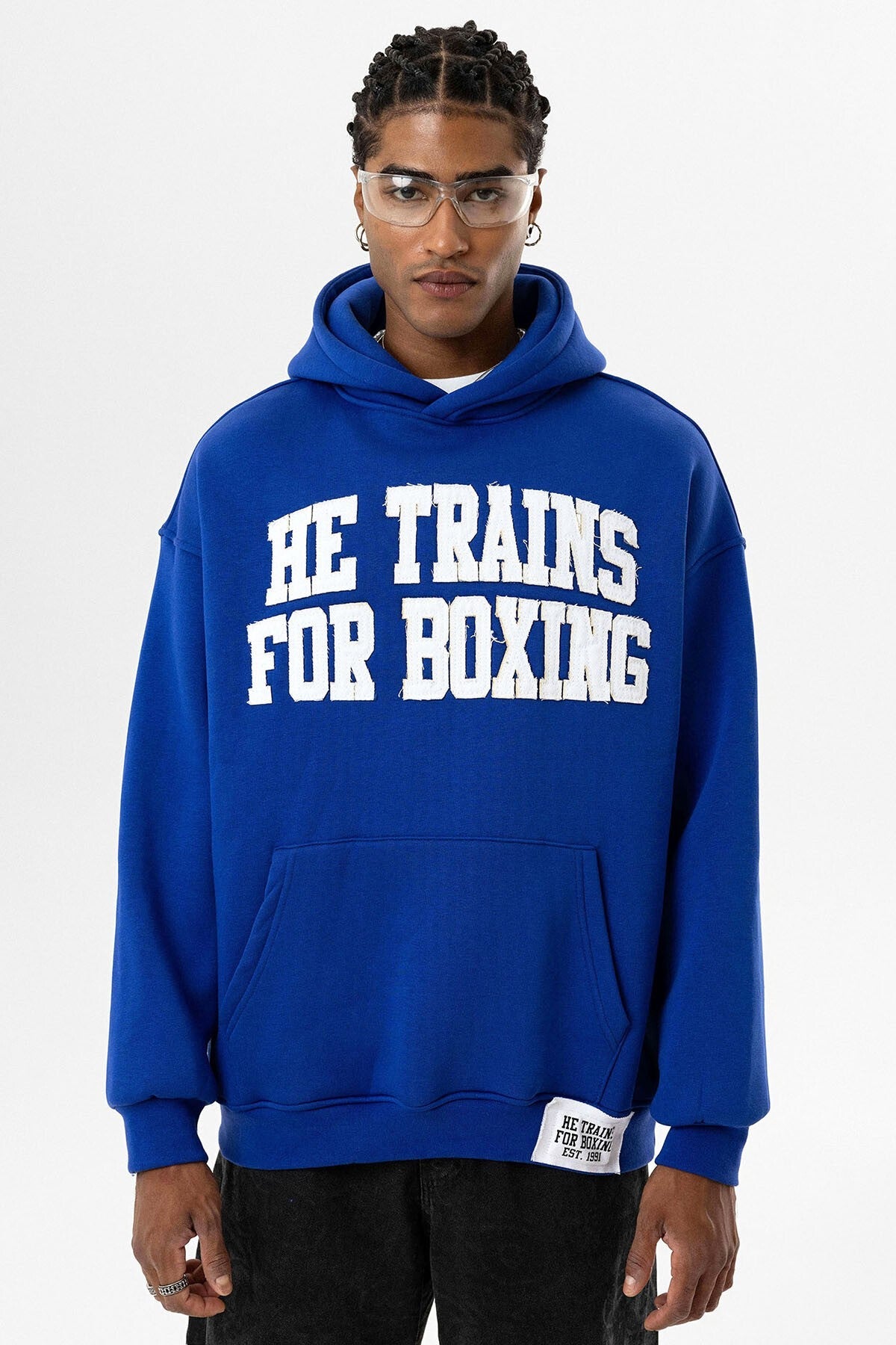 Yazı Baskılı Oversize Kapüşonlu Sweatshirt