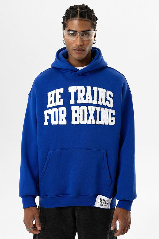Yazı Baskılı Oversize Kapüşonlu Sweatshirt