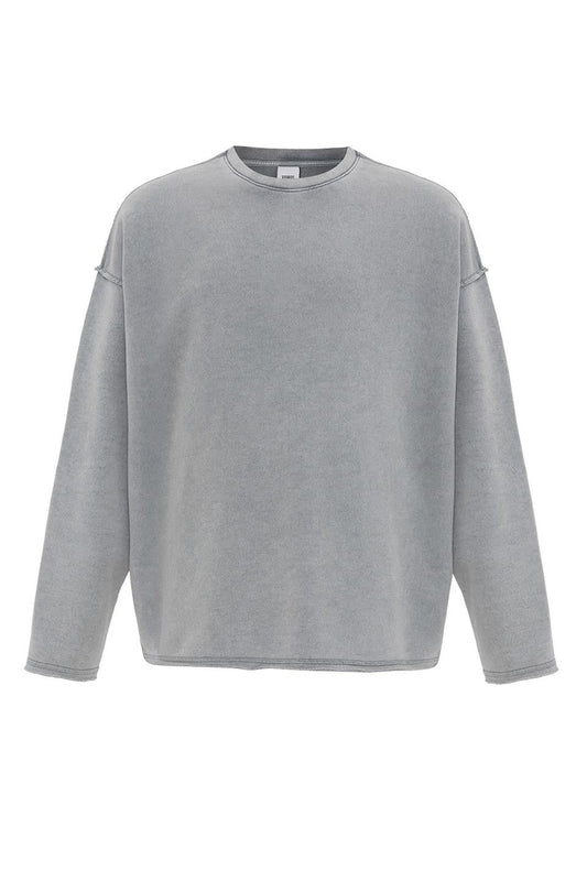 Yıkamalı Sırt Detaylı Oversize Sweatshirt