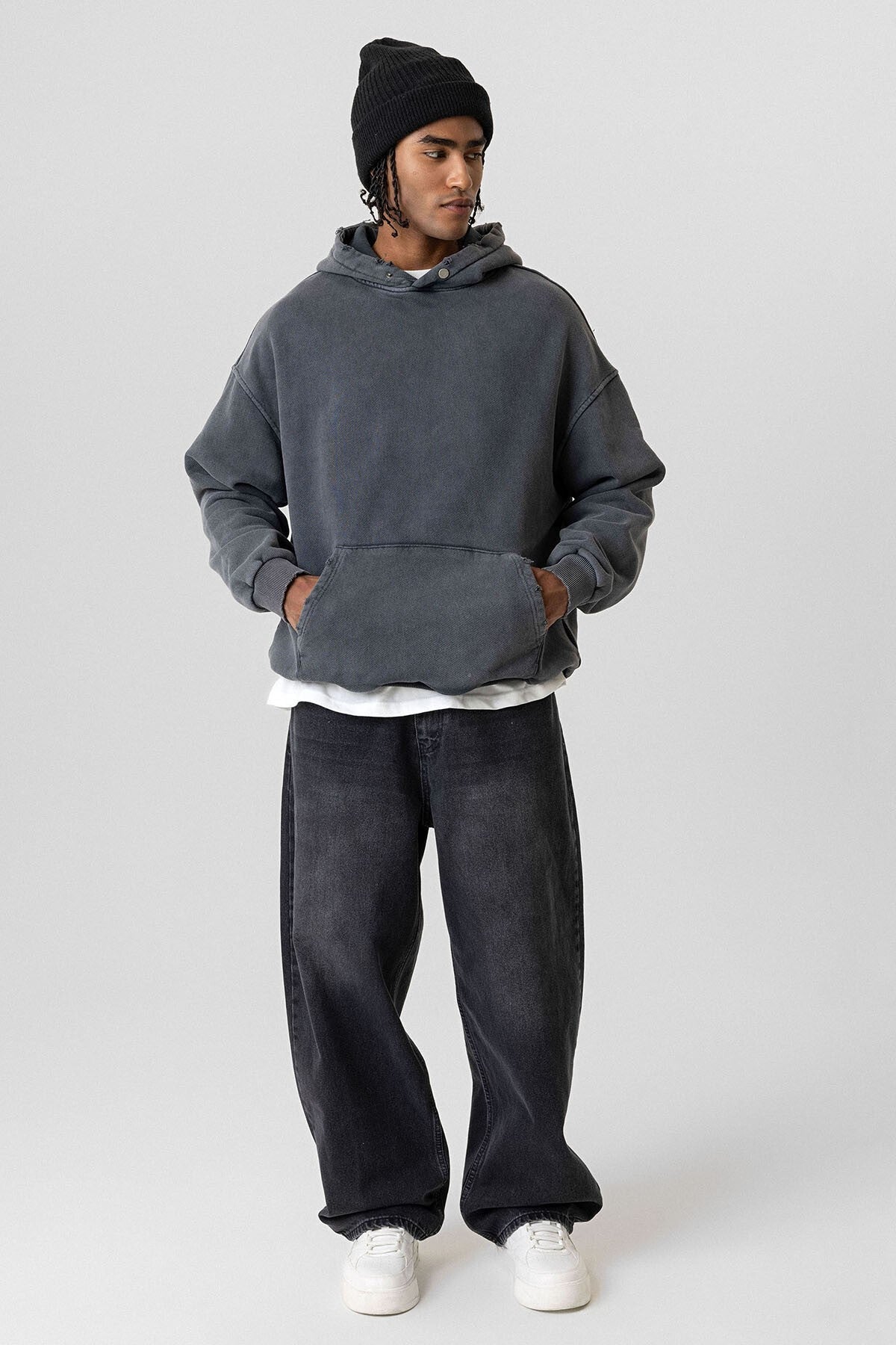 Premıum Yırtık Detaylı Oversize Sweatshirt