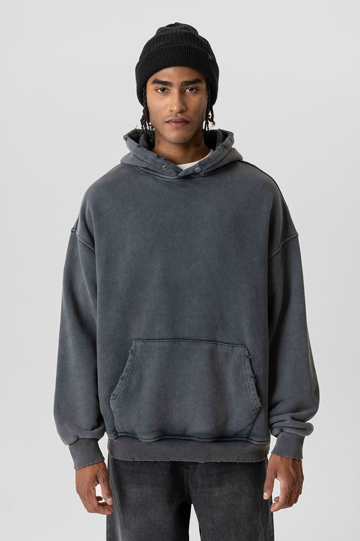 Premıum Yırtık Detaylı Oversize Sweatshirt