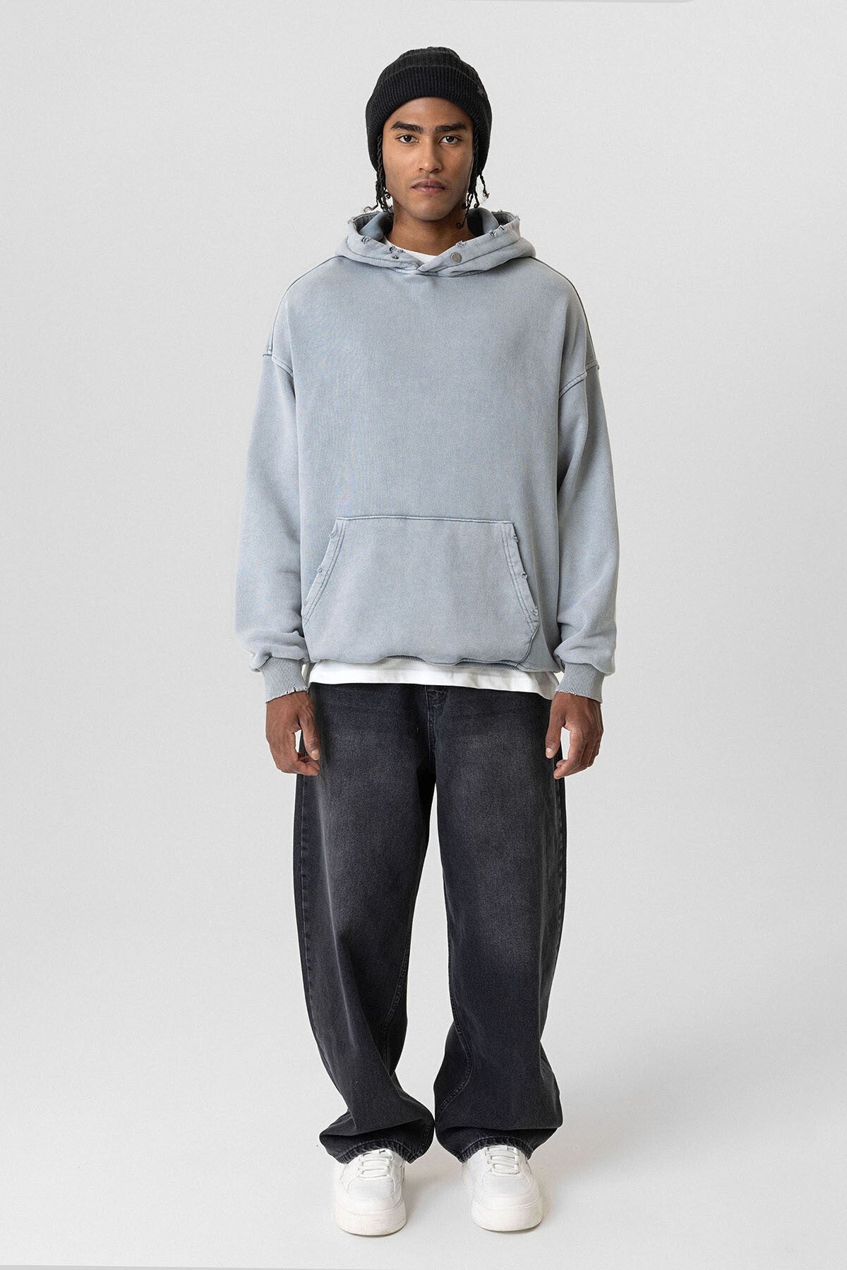 Premıum Yırtık Detaylı Oversize Sweatshirt