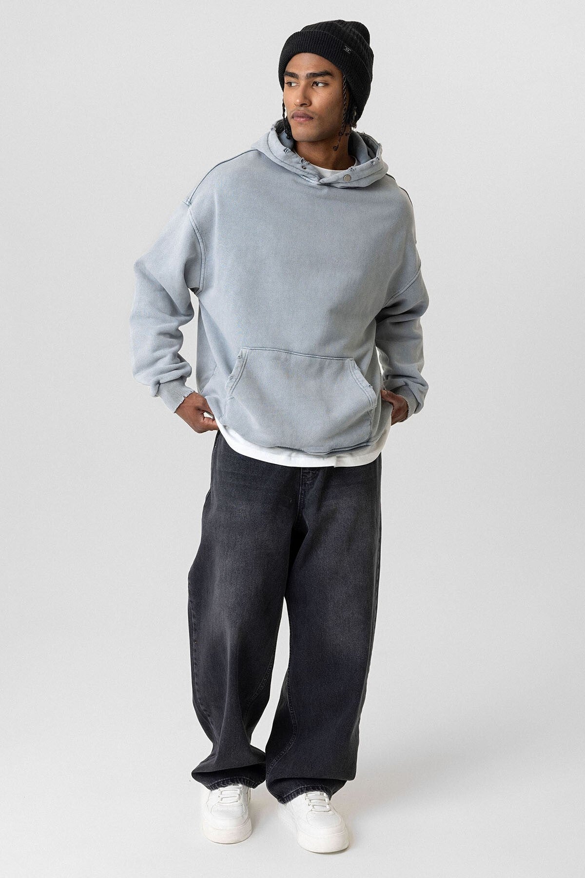 Premıum Yırtık Detaylı Oversize Sweatshirt