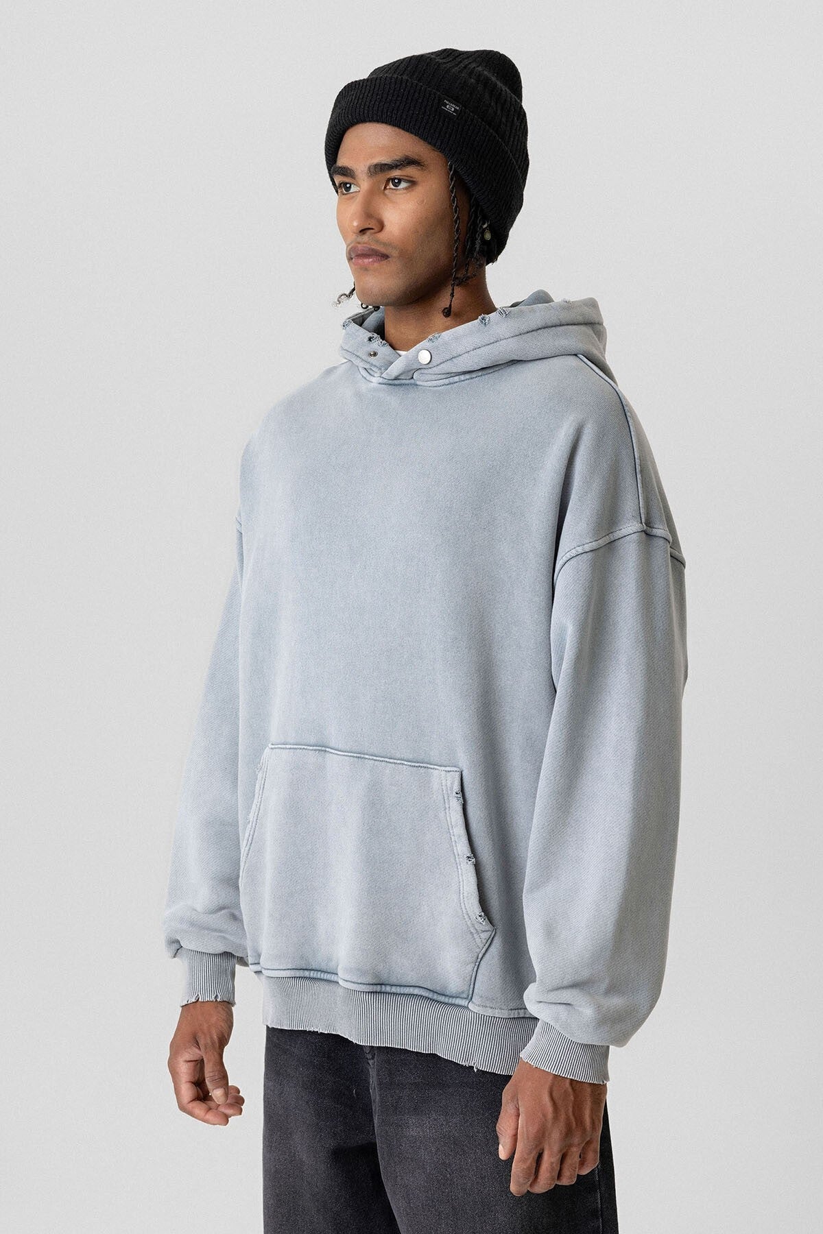 Premıum Yırtık Detaylı Oversize Sweatshirt