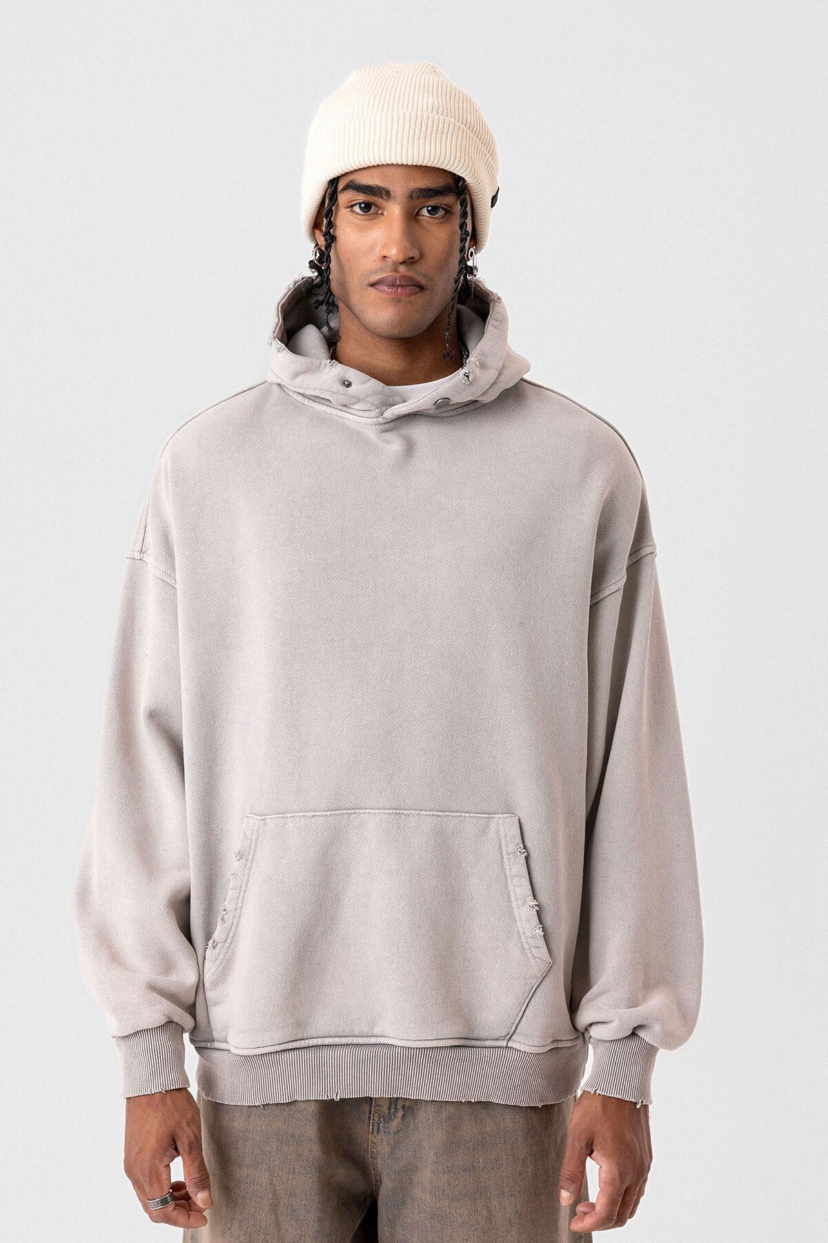 Premıum Yırtık Detaylı Oversize Sweatshirt