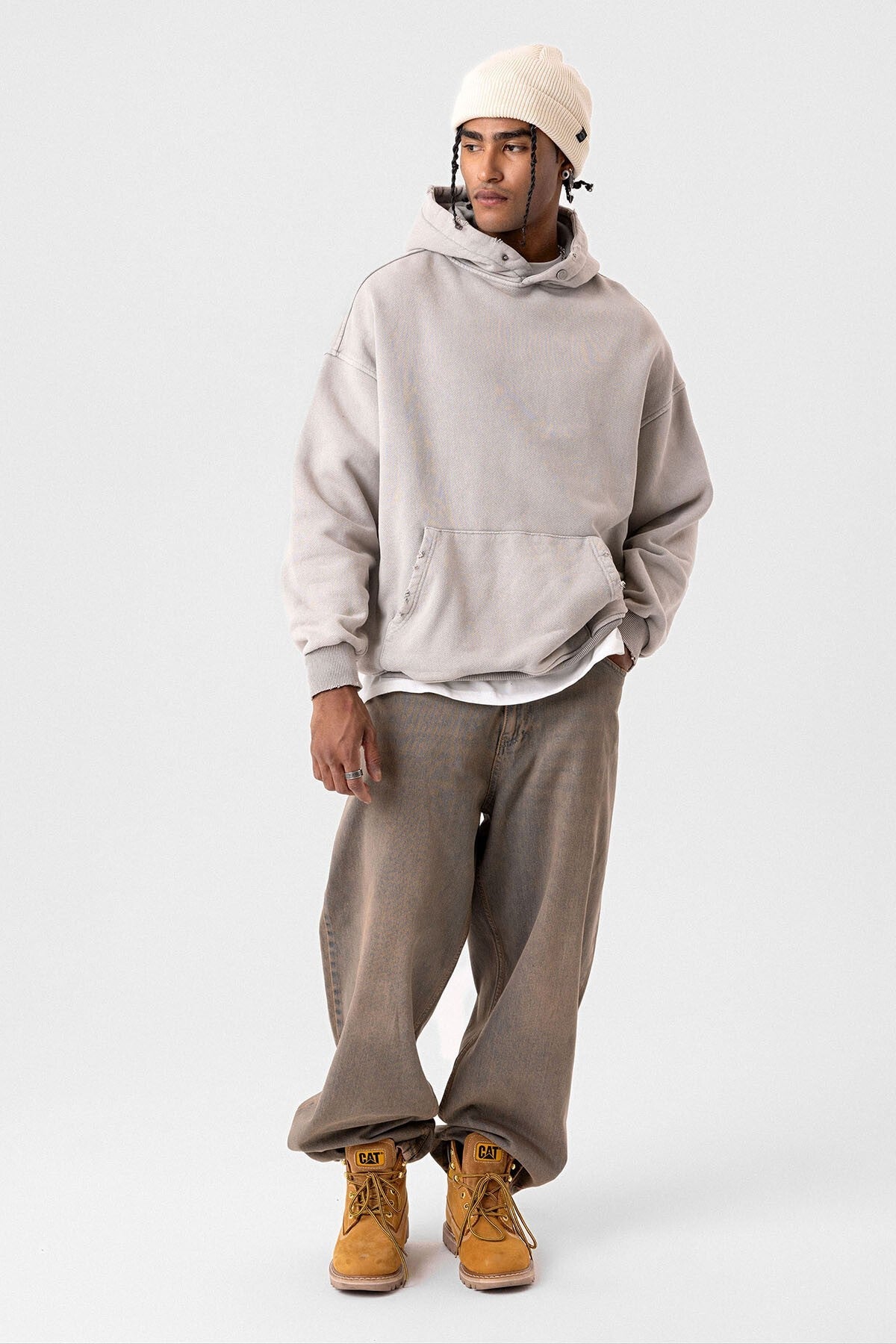 Premıum Yırtık Detaylı Oversize Sweatshirt
