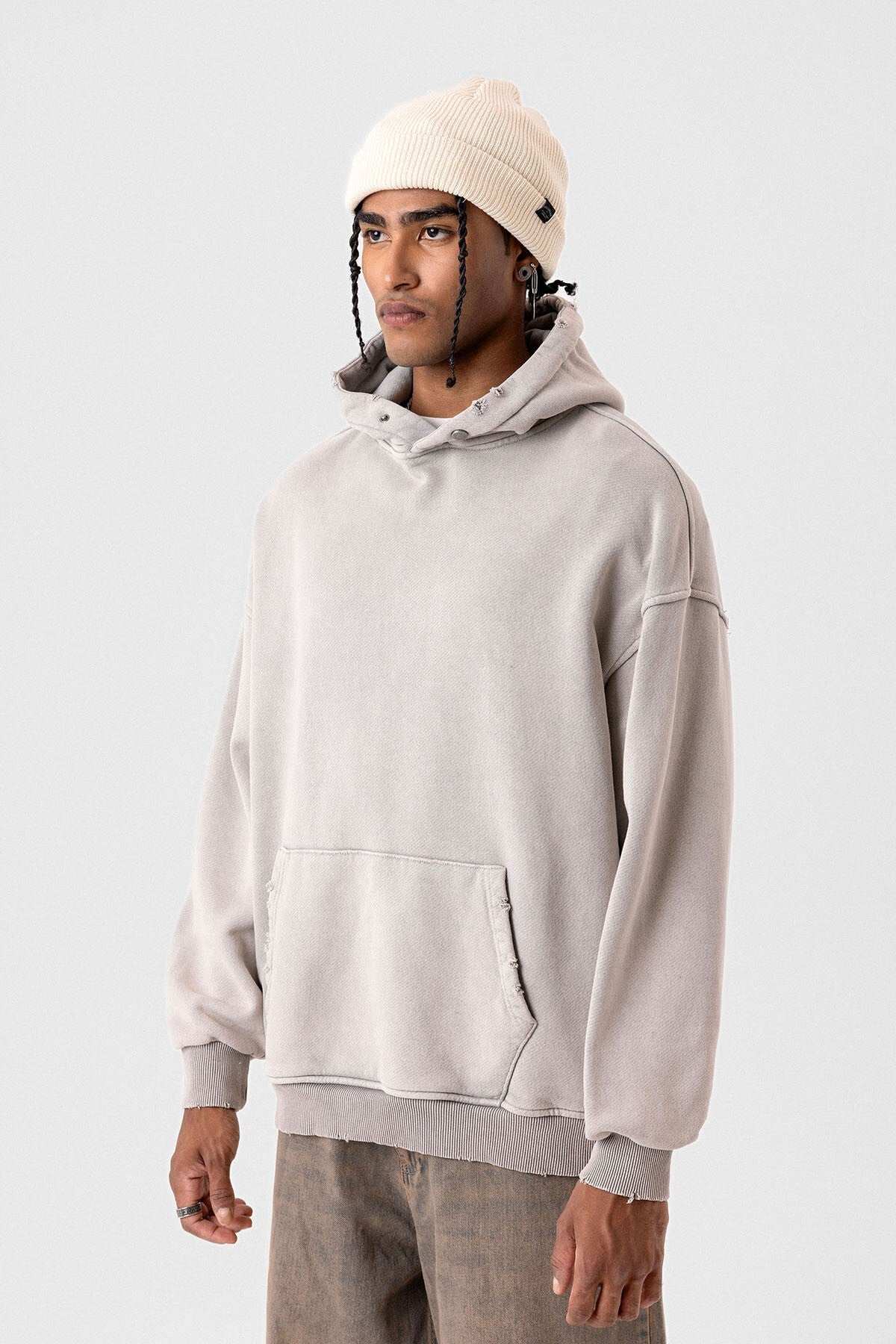 Premıum Yırtık Detaylı Oversize Sweatshirt