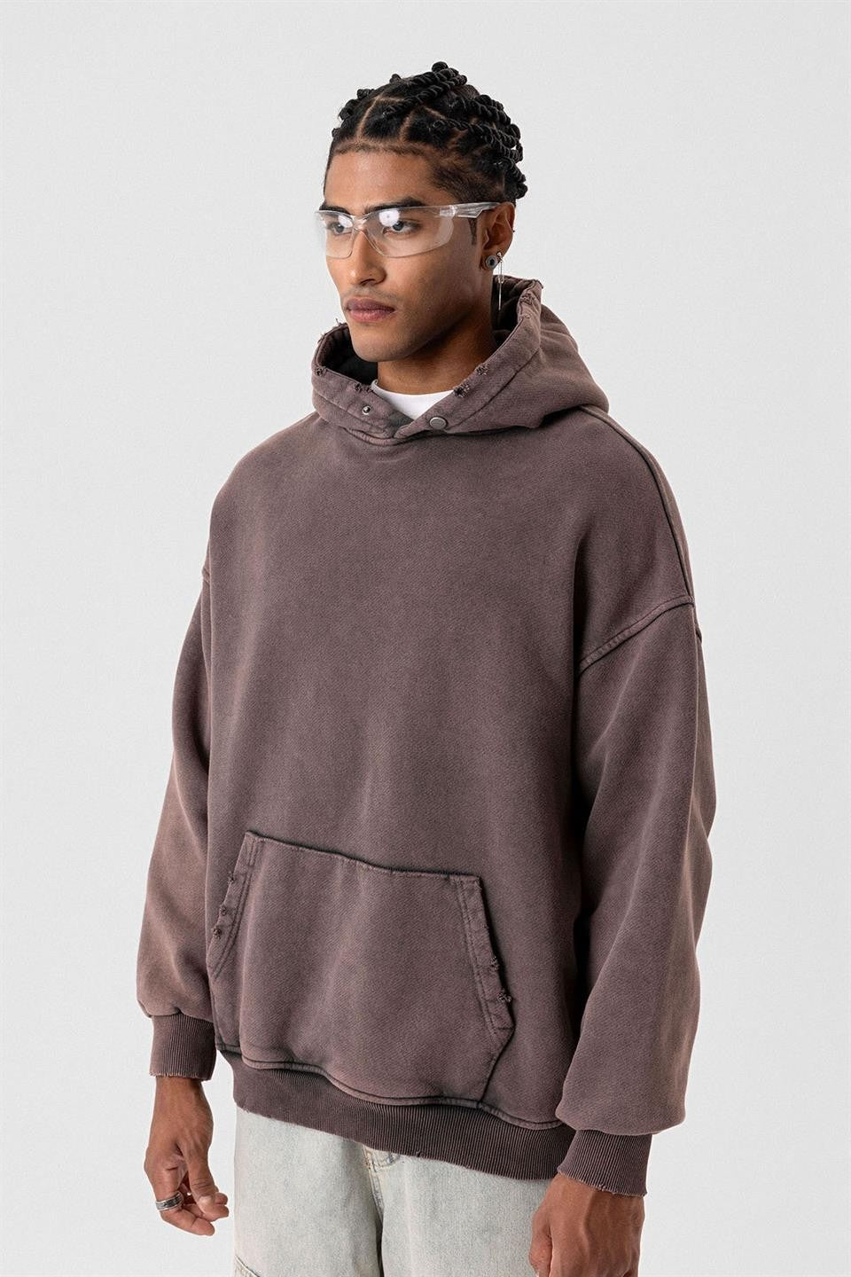 Premıum Yırtık Detaylı Oversize Sweatshirt