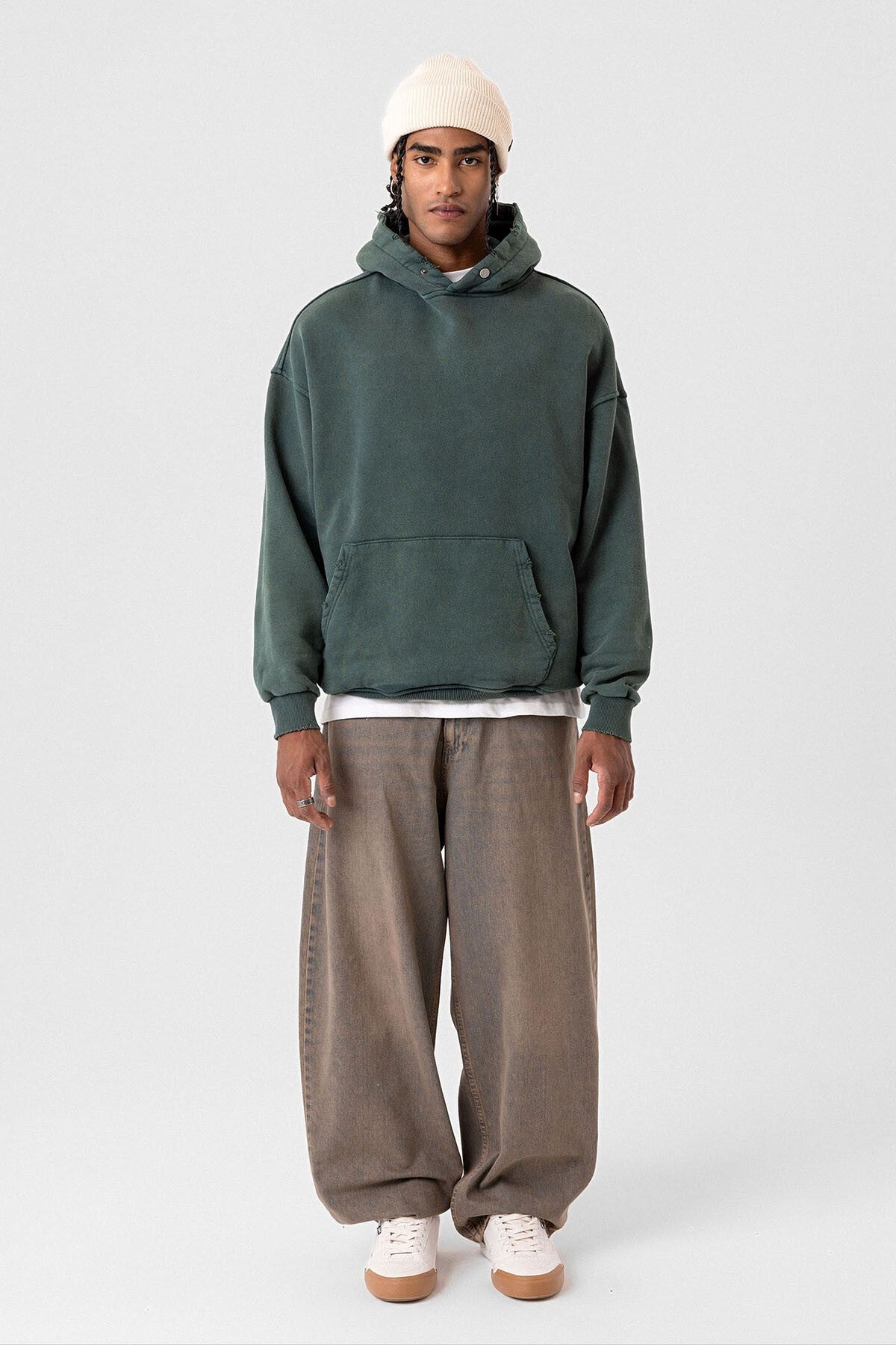Premıum Yırtık Detaylı Oversize Sweatshirt