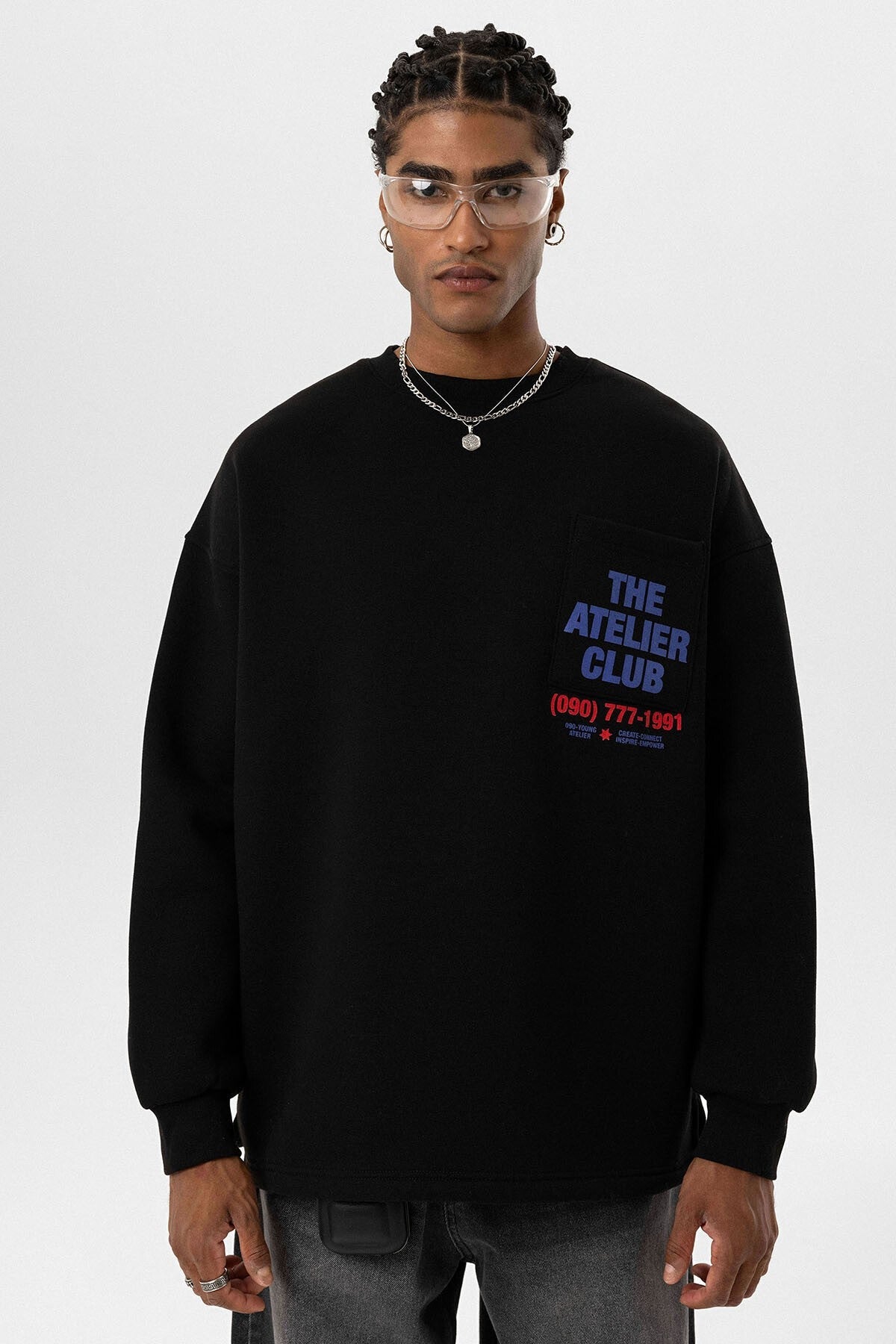 Yazı Baskılı Oversize Sweatshirt