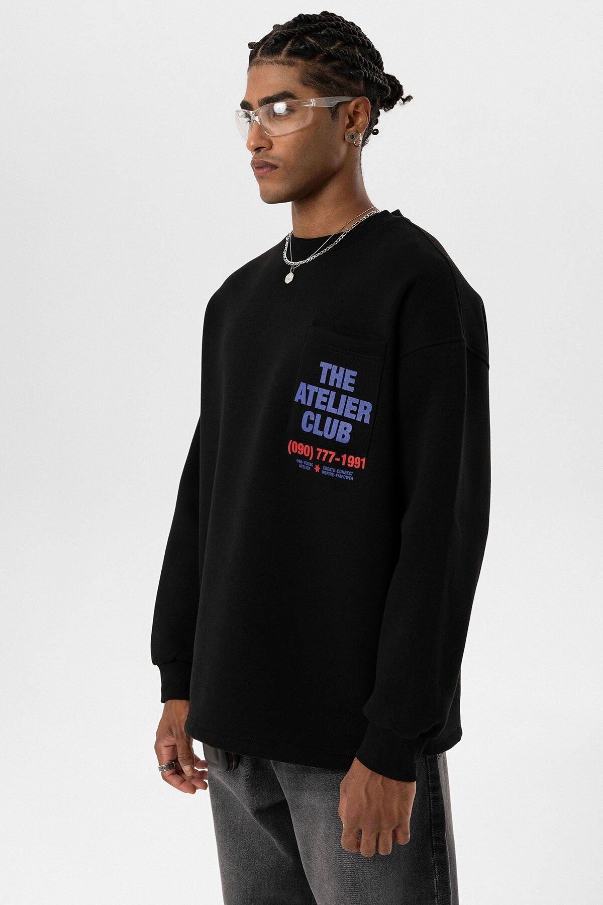 Yazı Baskılı Oversize Sweatshirt