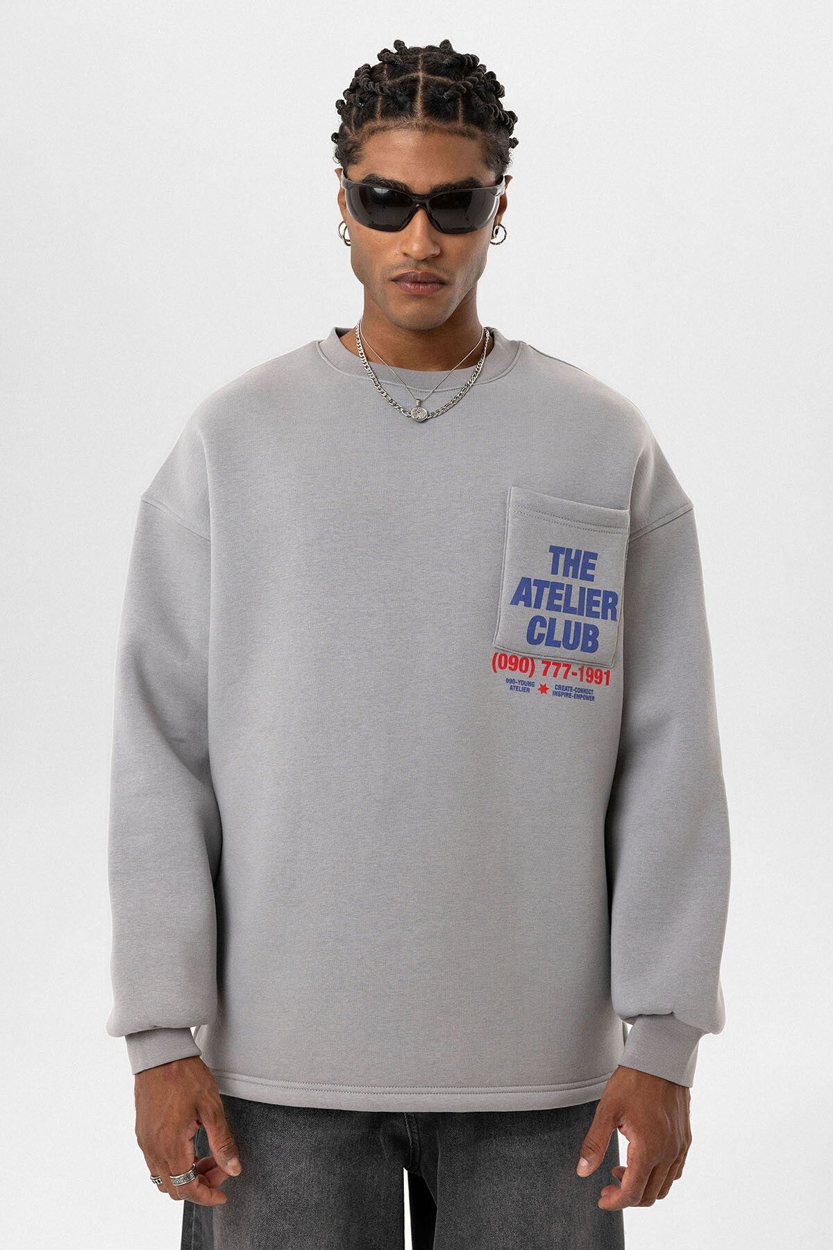 Yazı Baskılı Oversize Sweatshirt