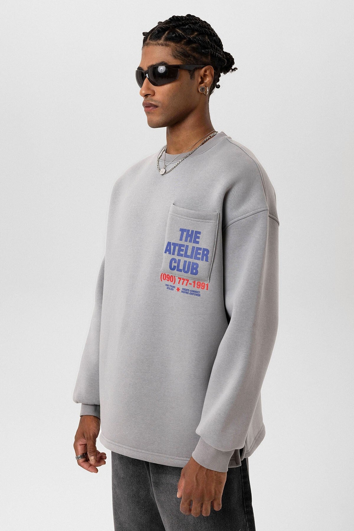 Yazı Baskılı Oversize Sweatshirt