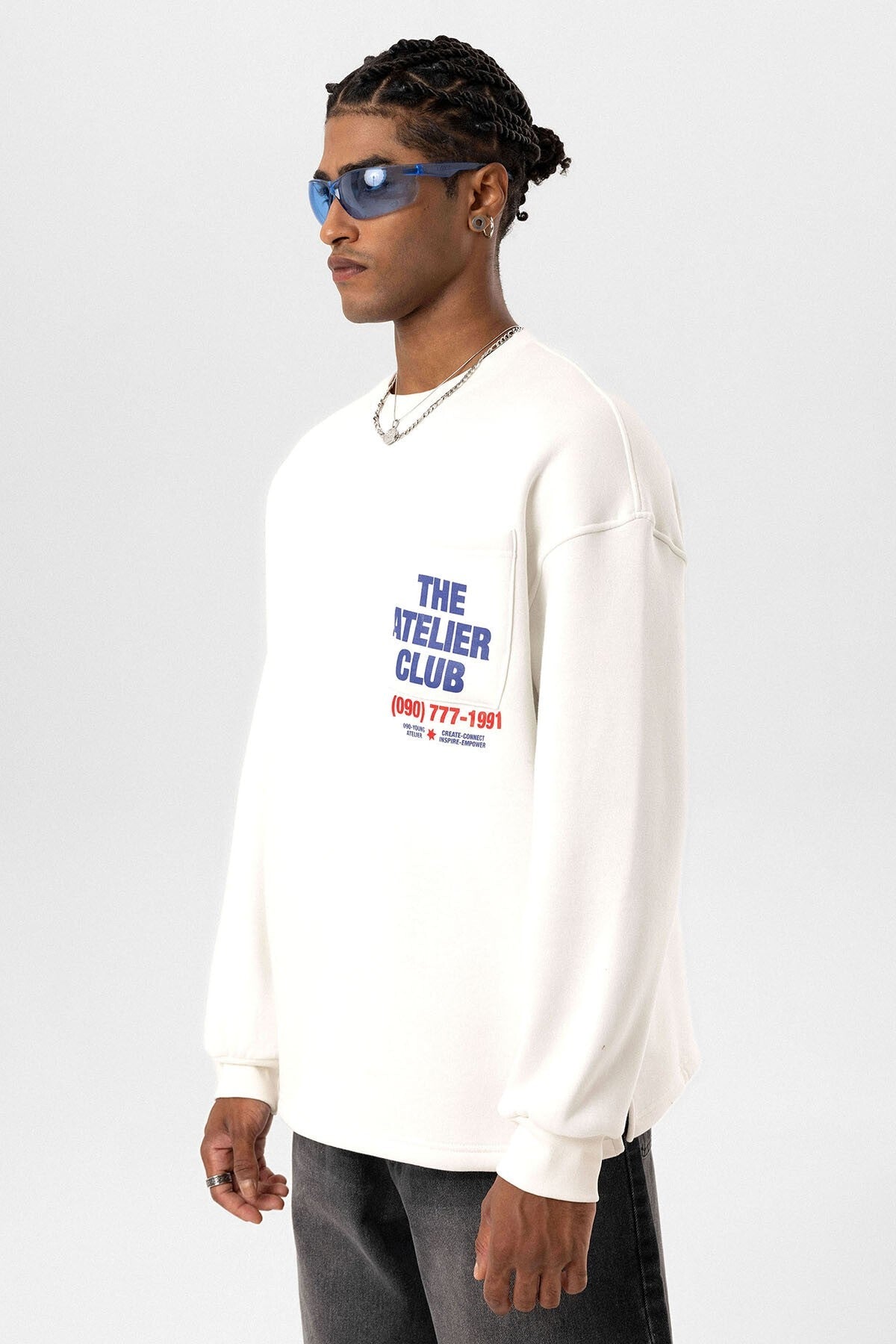 Yazı Baskılı Oversize Sweatshirt