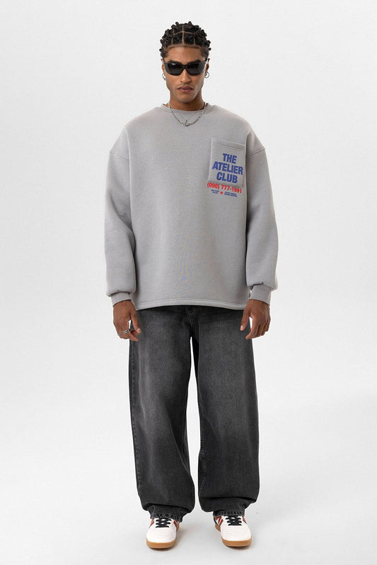 Yazı Baskılı Oversize Sweatshirt