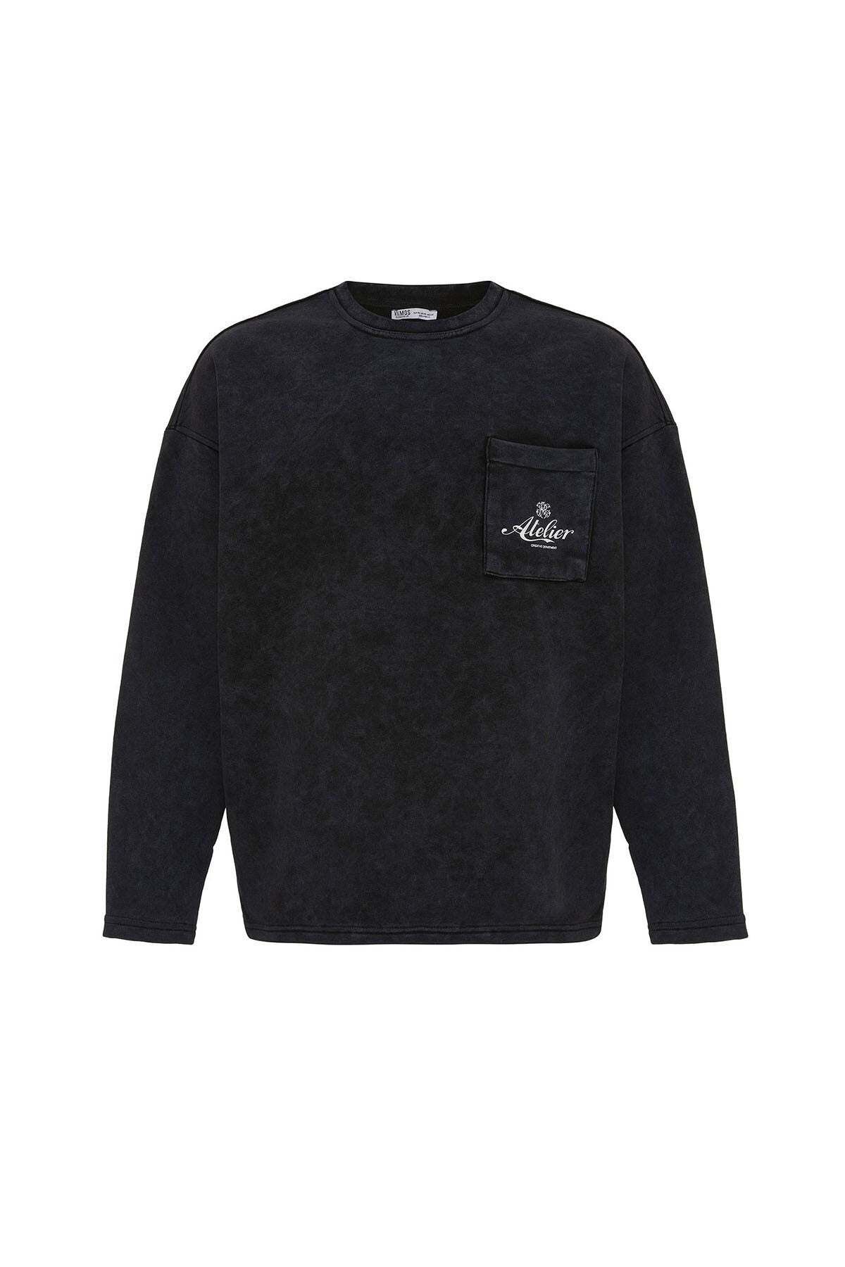 Yıkamalı Oversize Cep Detaylı Sweatshirt