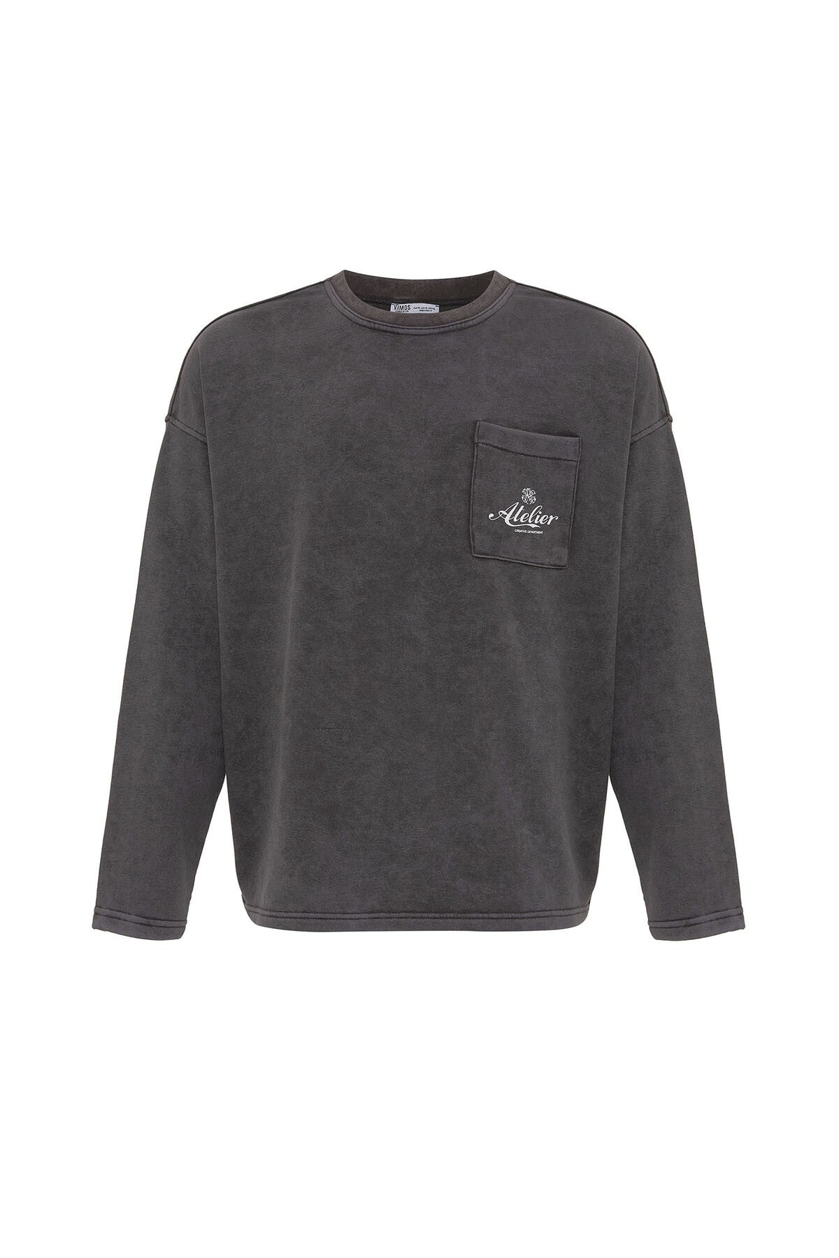 Yıkamalı Oversize Cep Detaylı Sweatshirt