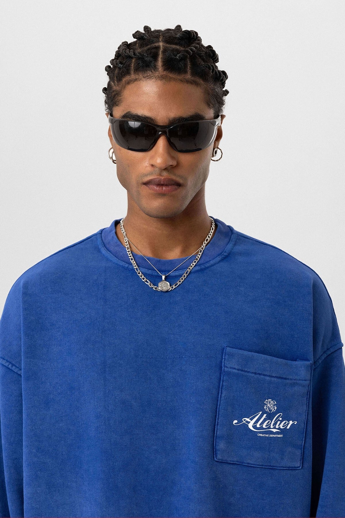 Yıkamalı Oversize Cep Detaylı Sweatshirt
