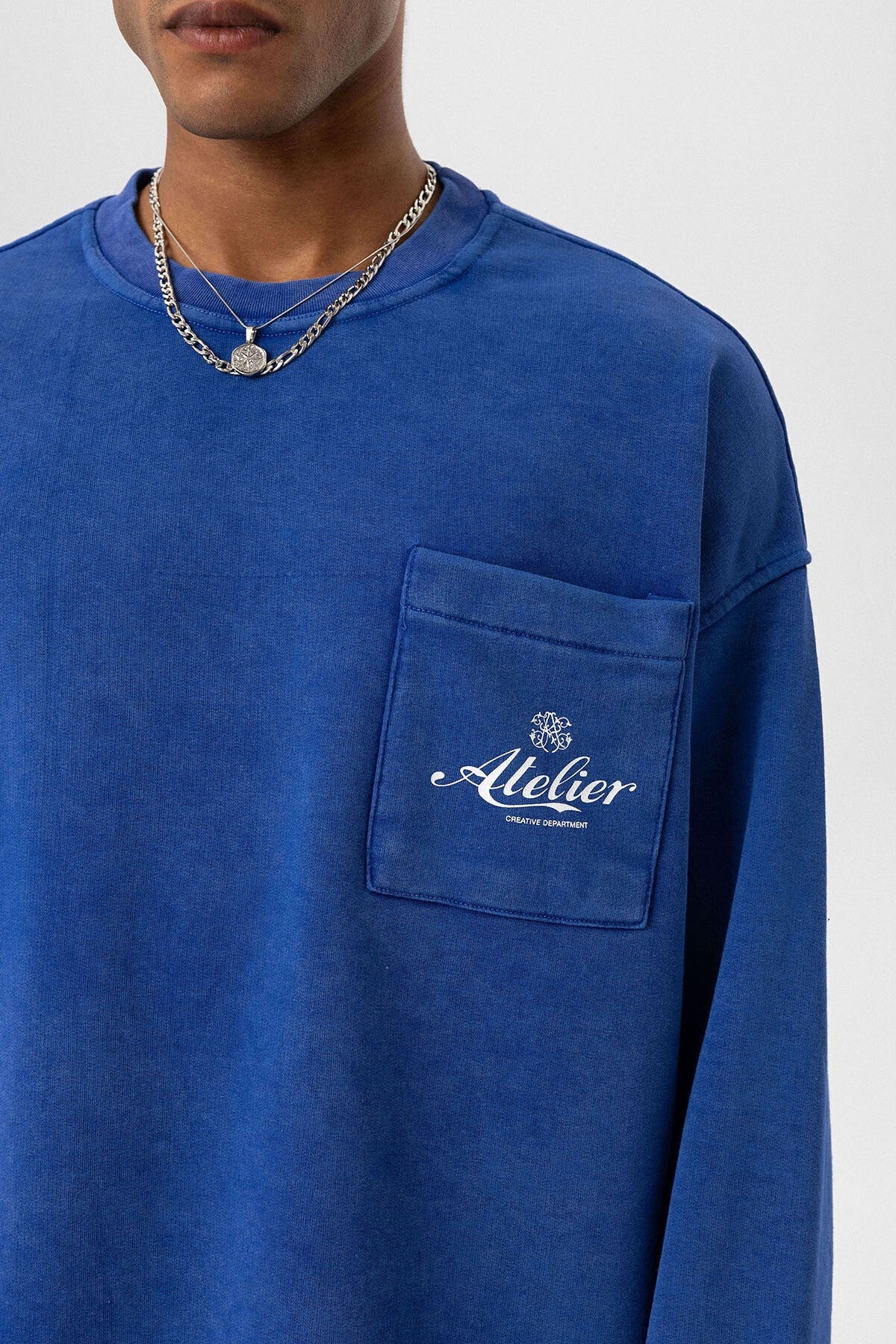 Yıkamalı Oversize Cep Detaylı Sweatshirt