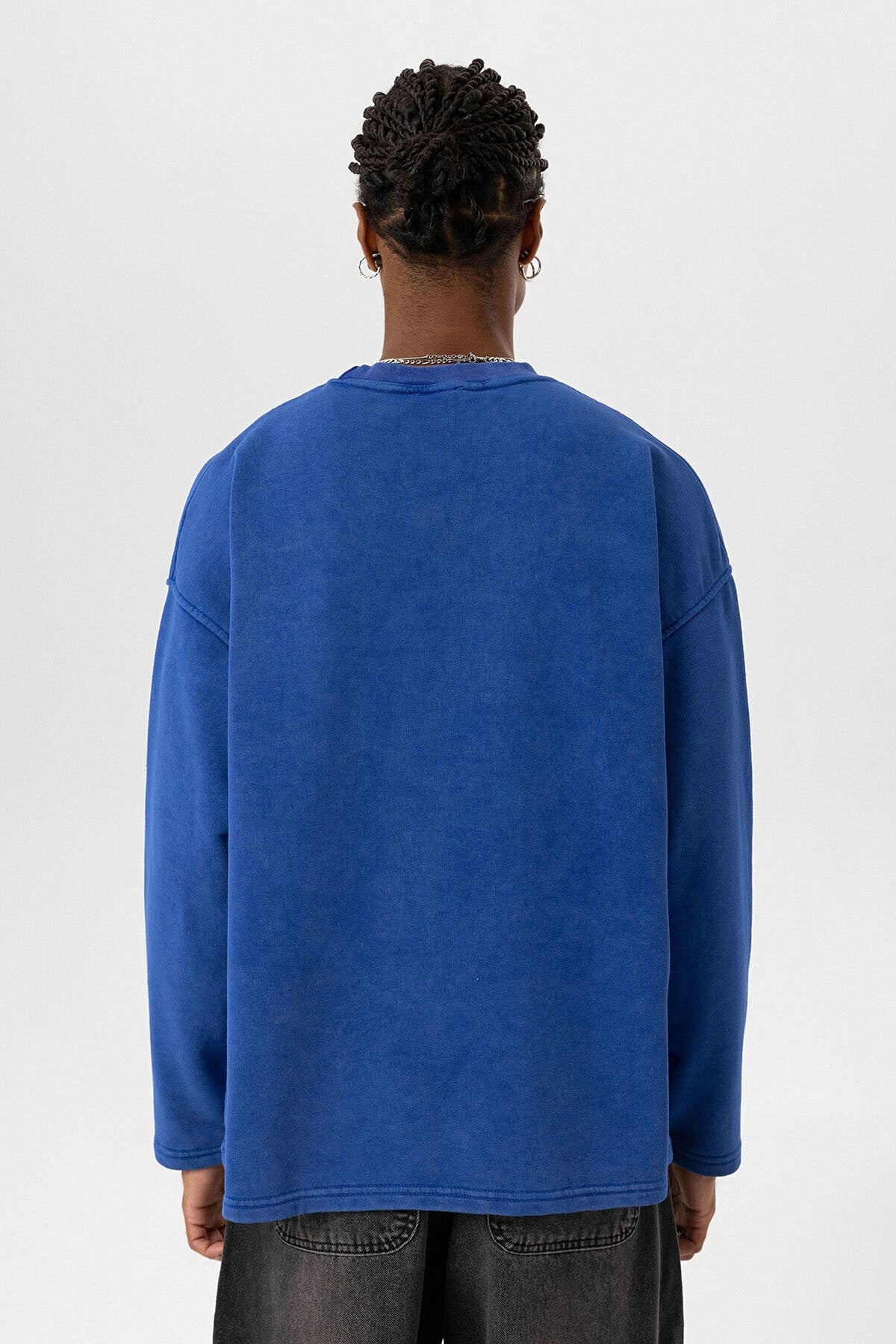 Yıkamalı Oversize Cep Detaylı Sweatshirt