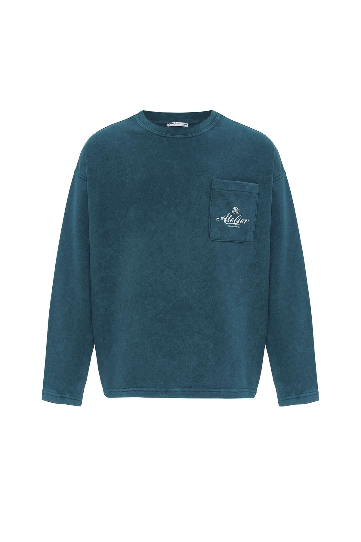 Yıkamalı Oversize Cep Detaylı Sweatshirt
