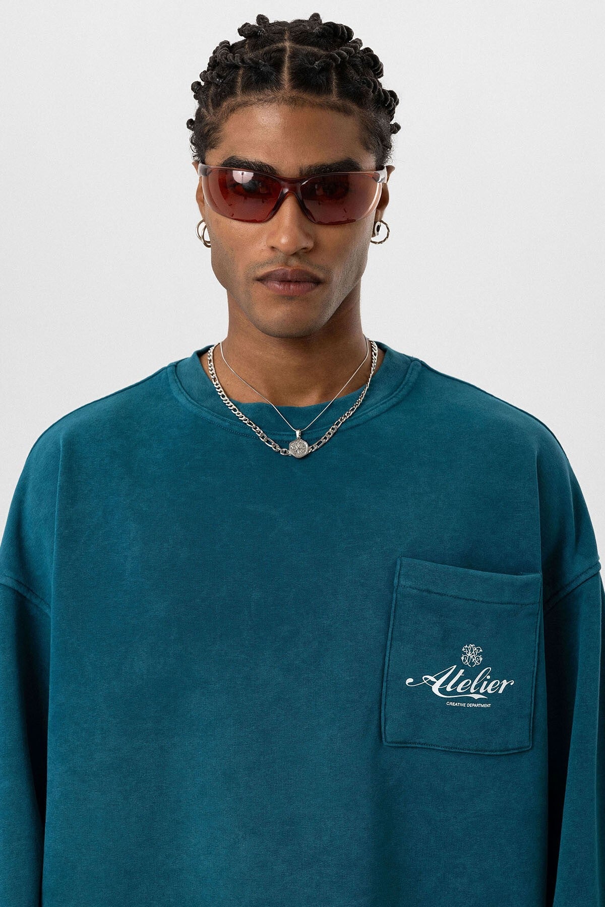 Yıkamalı Oversize Cep Detaylı Sweatshirt