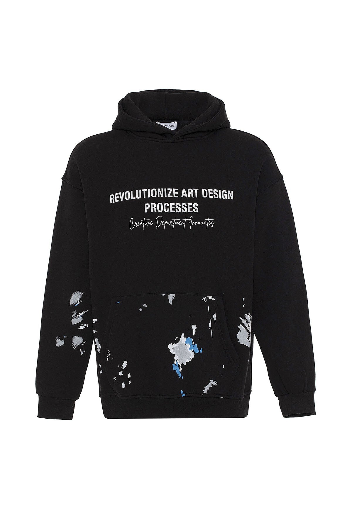 Renk Detaylı Oversize Kapüşonlu Sweatshirt