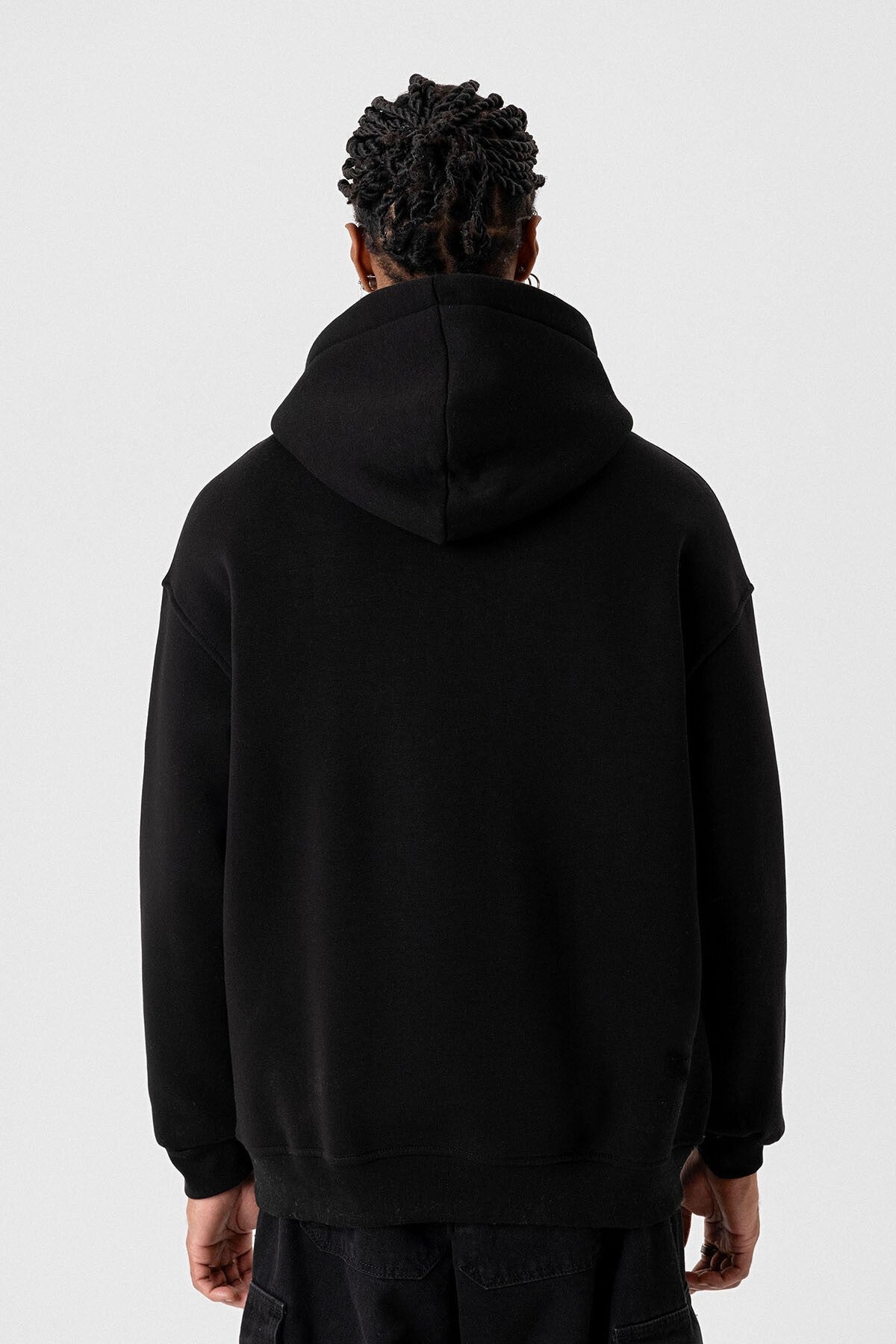 Renk Detaylı Oversize Kapüşonlu Sweatshirt