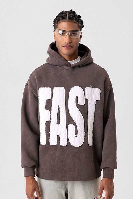 Yıkamalı Oversize Kapüşonlu Sweatshirt